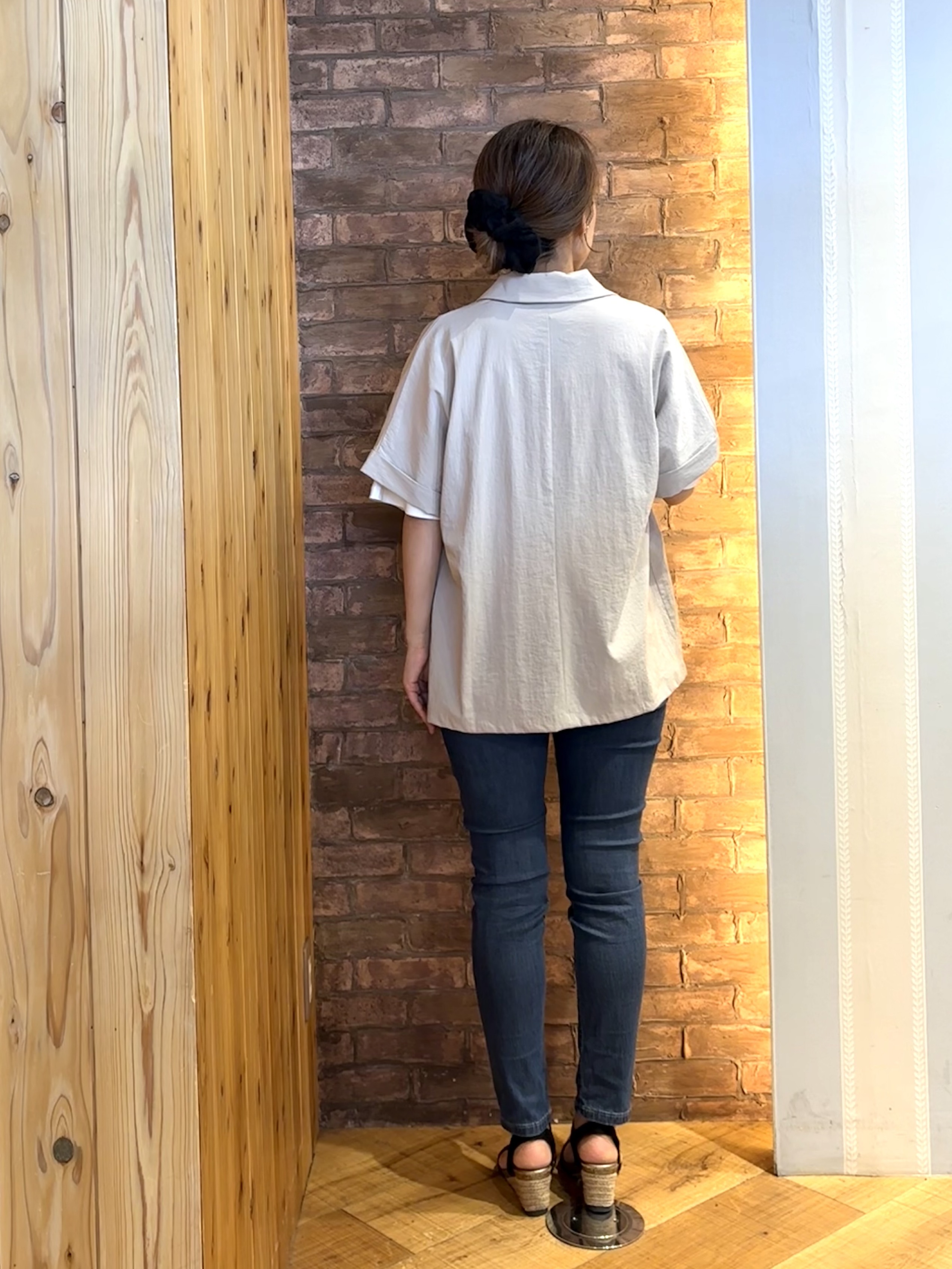 mieさんの「SHOO･LA･RUE｜【高レビュー/洗濯機可/セットアップ可】軽凛(かろりん) 半袖ジャケット」を使ったコーディネート
