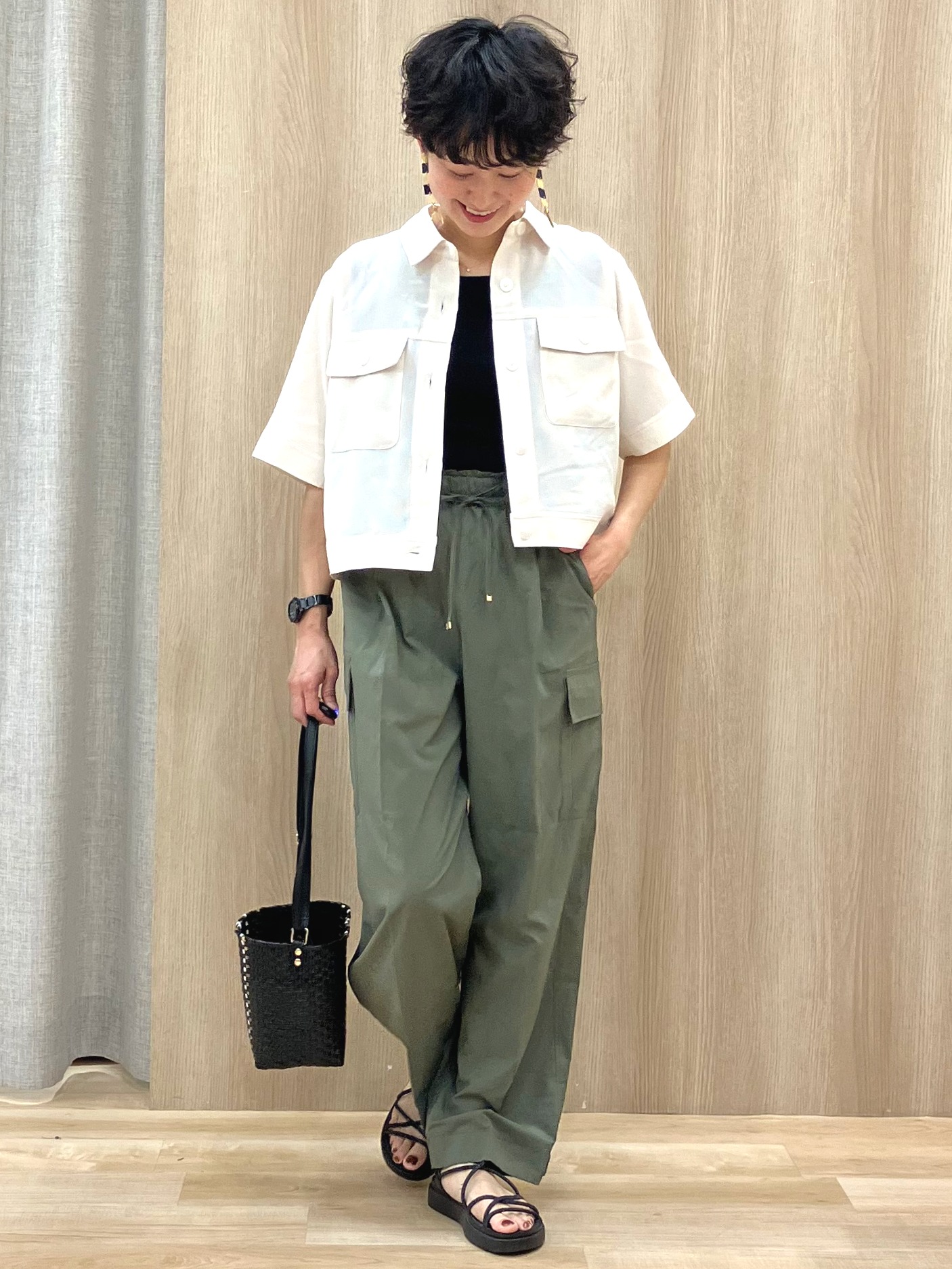 Keiさんの「grove｜【吸水速乾・通気性・洗える】衿付きハーフジャケット」を使ったコーディネート