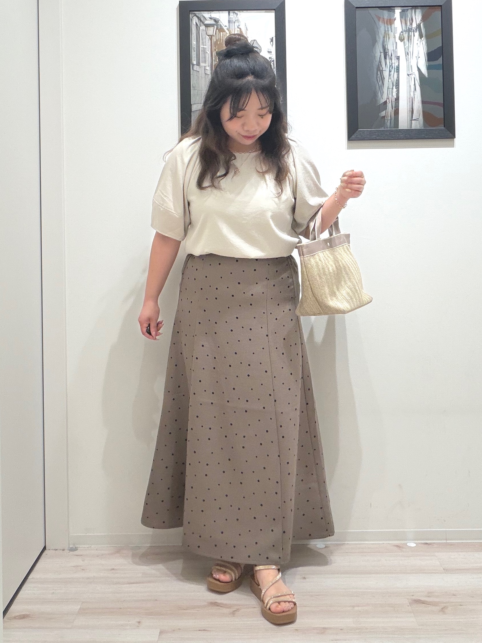 まちゃんなちゃんさんの「SHOO･LA･RUE｜【S-LL/洗濯機可/セットアップ可】軽凛(かろりん) タックブラウス」を使ったコーディネート