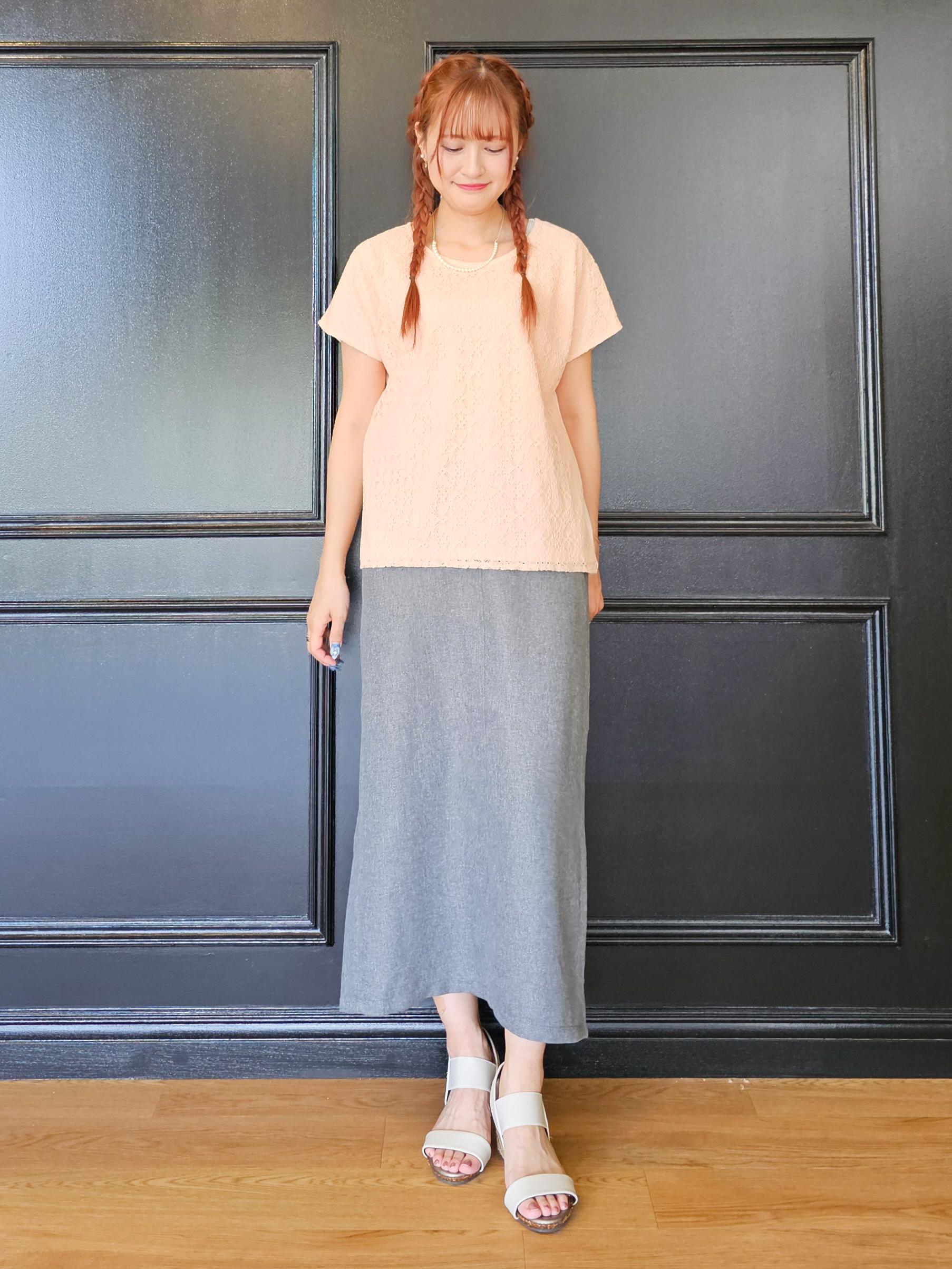 ゆゆさんの「SHOO･LA･RUE｜【UV/S-LL/洗濯機可】レース切替で華やかに 大人の選ぶ上品Tシャツ」を使ったコーディネート