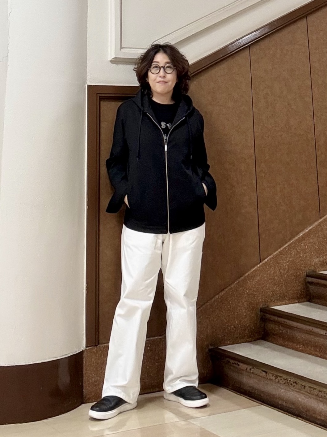 のぐみさんの「TAKEO KIKUCHI｜【撥水・洗える・シワになりにくい】 リランチェ（R） フードブルゾン」を使ったコーディネート