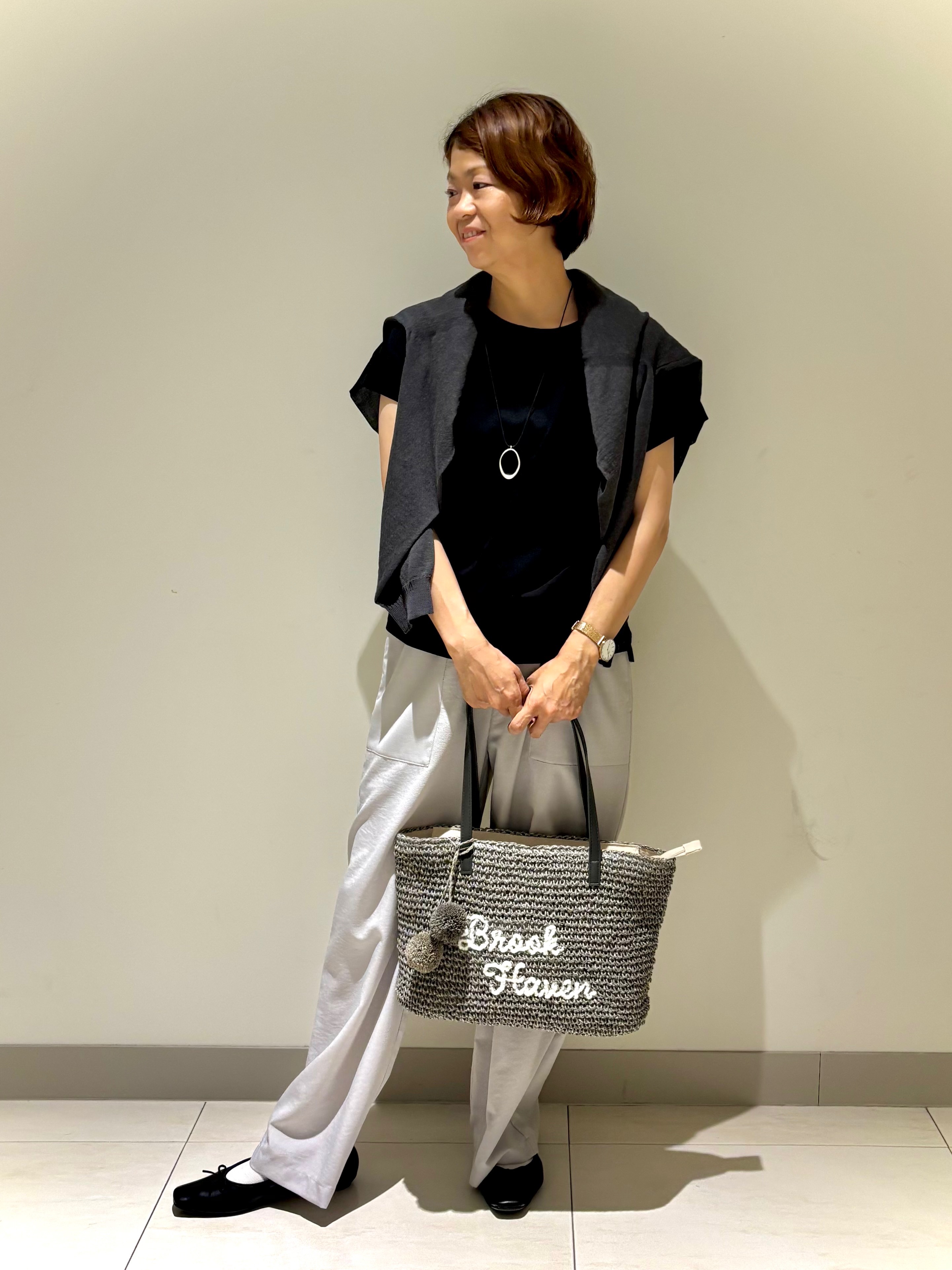 Haruさんの「Dessin｜【UVカット/接触冷感】美光沢カットソー」を使ったコーディネート