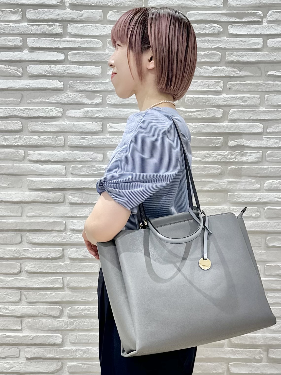 Hana...eさんの「index｜【吸水速乾】ストライプ調デザインスリーブトップス《洗濯機OK》」を使ったコーディネート