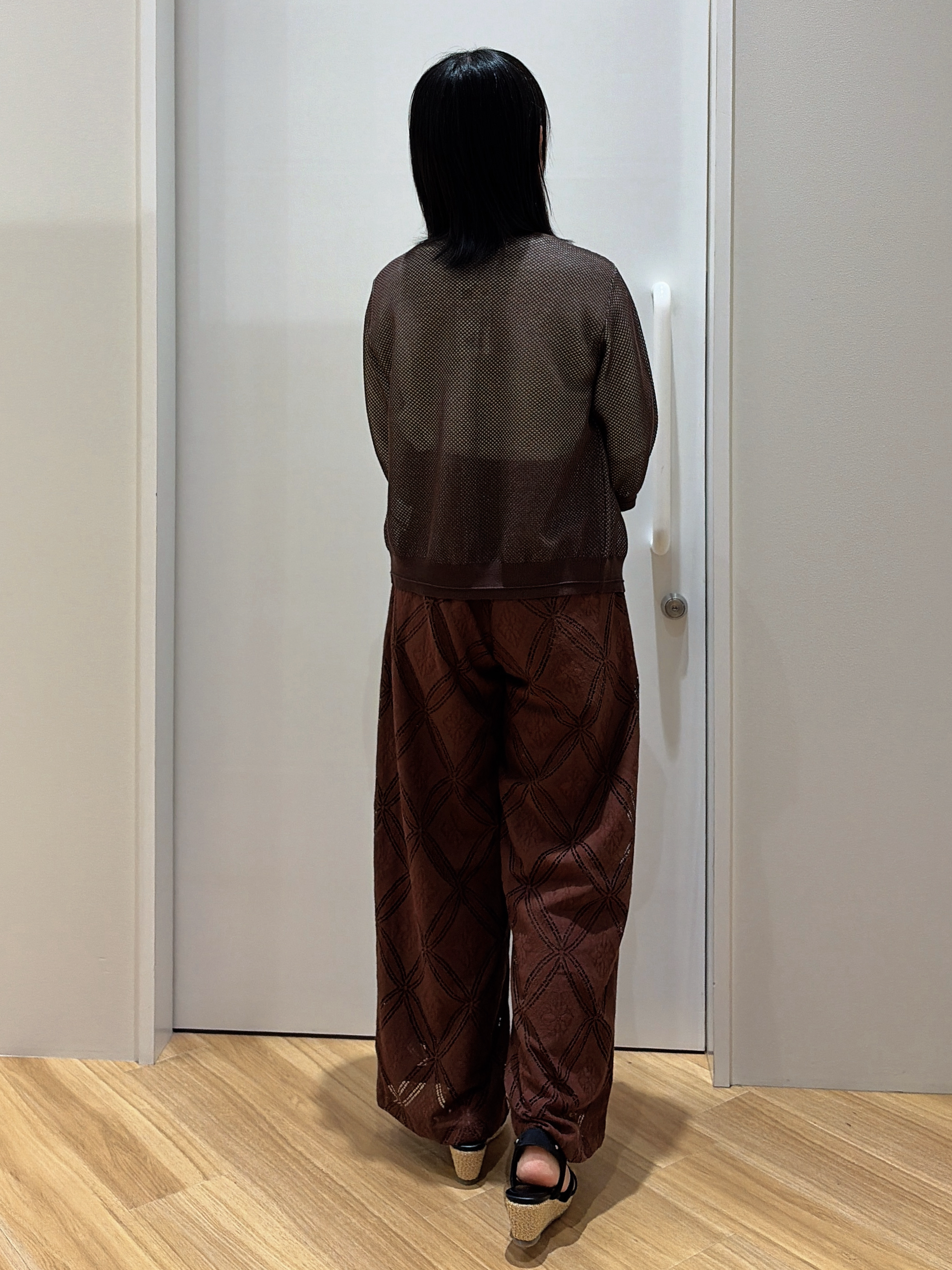 kanonさんの「grove｜【洗える】透けない、大人のメッシュカーディガン」を使ったコーディネート