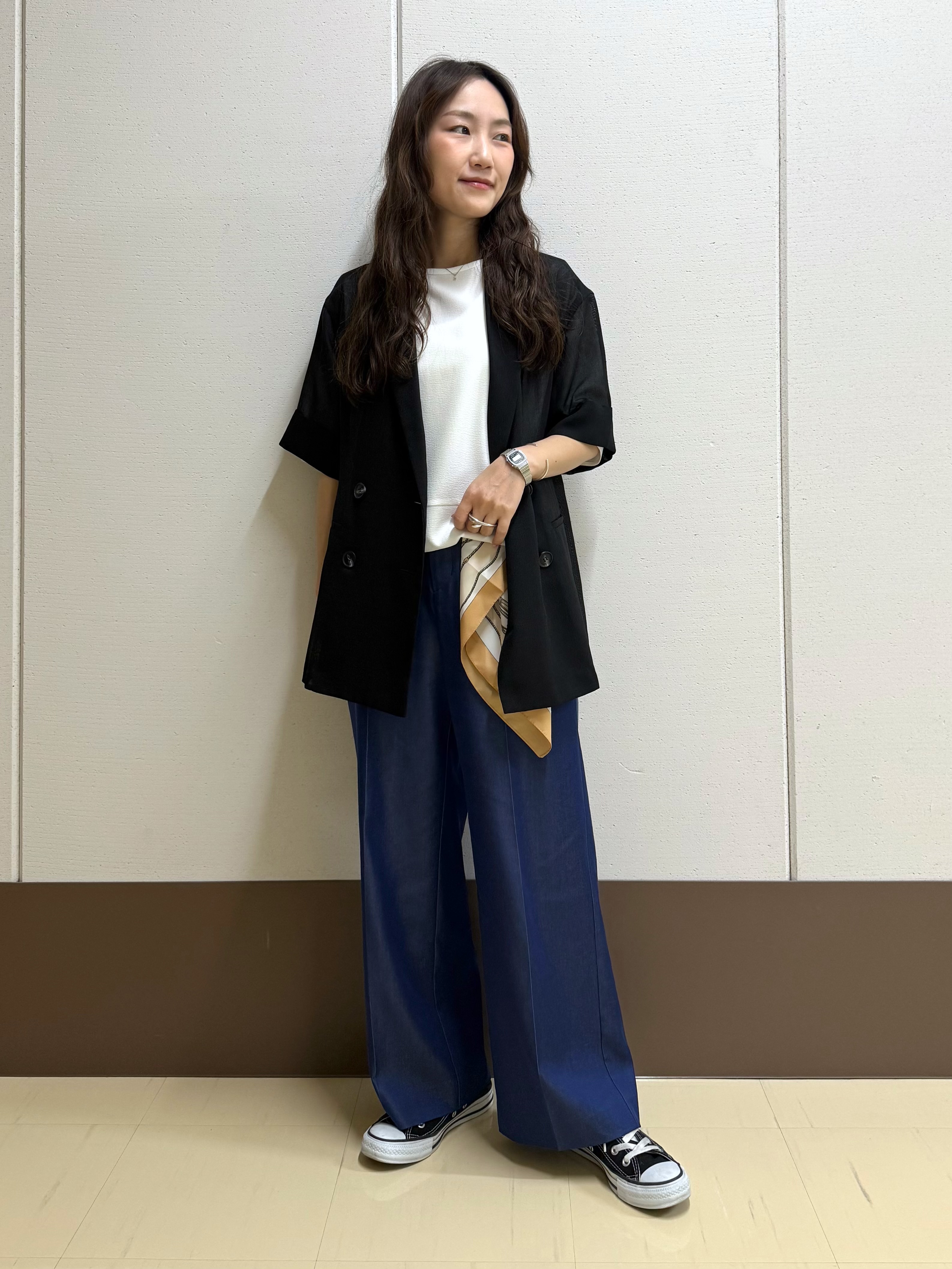 mamiさんの「INDIVI｜【洗える／2WAY／裾ドロスト付き】 ドルマンスリーブチュニックトップス」を使ったコーディネート