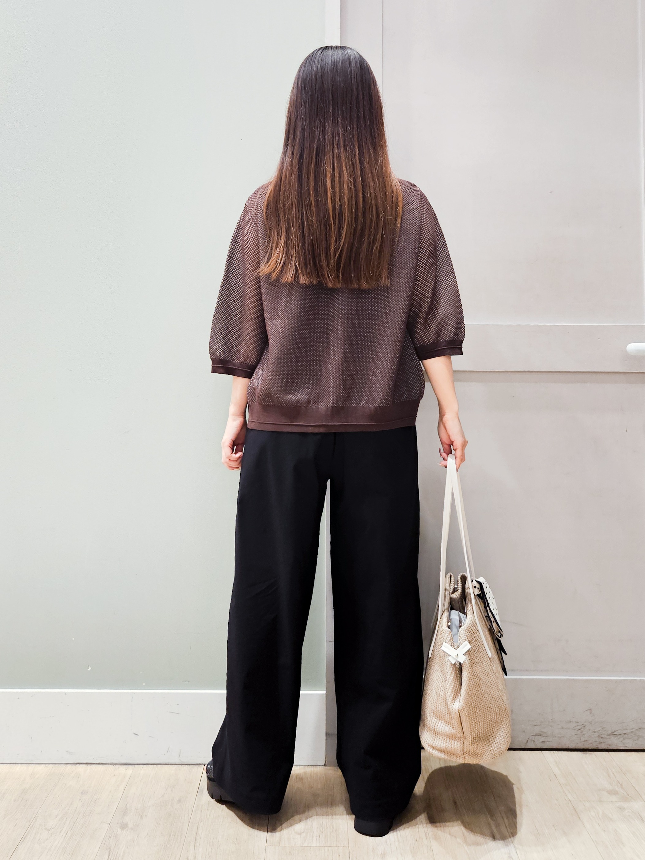 maiさんの「grove｜【洗える】透けない、大人のメッシュカーディガン」を使ったコーディネート