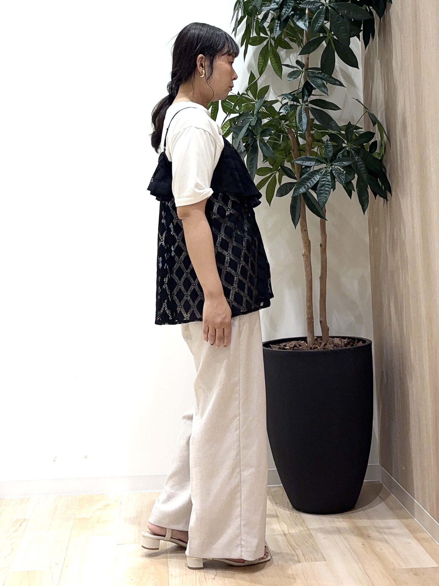 miraiさんの「grove｜【UVカット/接触冷感】プリントアソート5分袖Tシャツ」を使ったコーディネート