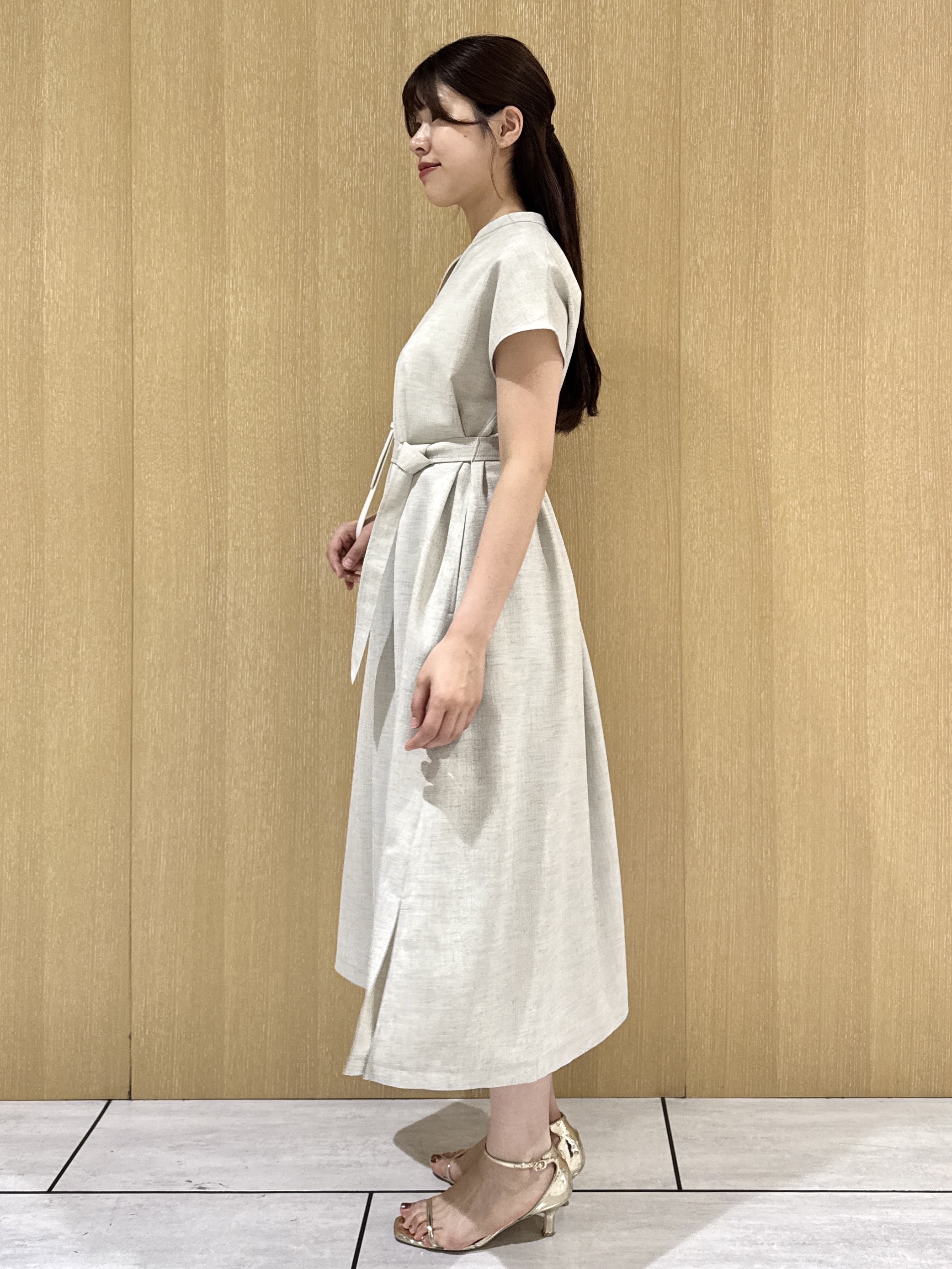 nanaさんの「UNTITLED｜【UV/接触冷感/遮熱/通気性】スラブバンドカラーワンピース」を使ったコーディネート