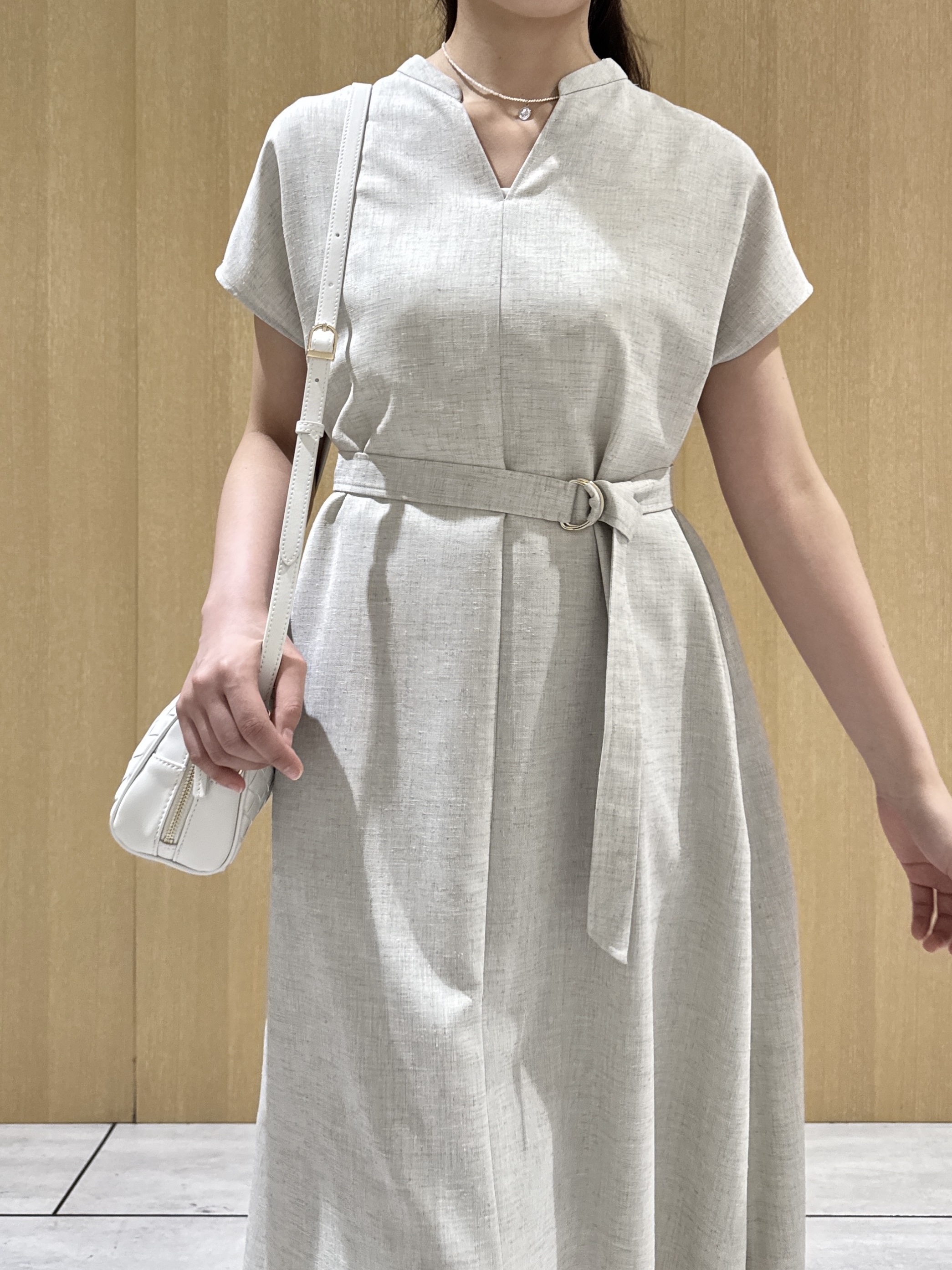 nanaさんの「UNTITLED｜【UV/接触冷感/遮熱/通気性】スラブバンドカラーワンピース」を使ったコーディネート