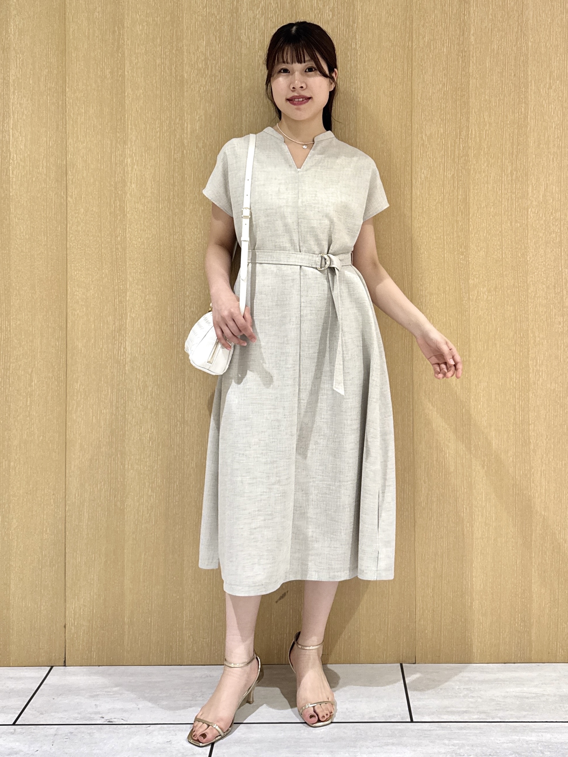 nanaさんの「UNTITLED｜【UV/接触冷感/遮熱/通気性】スラブバンドカラーワンピース」を使ったコーディネート