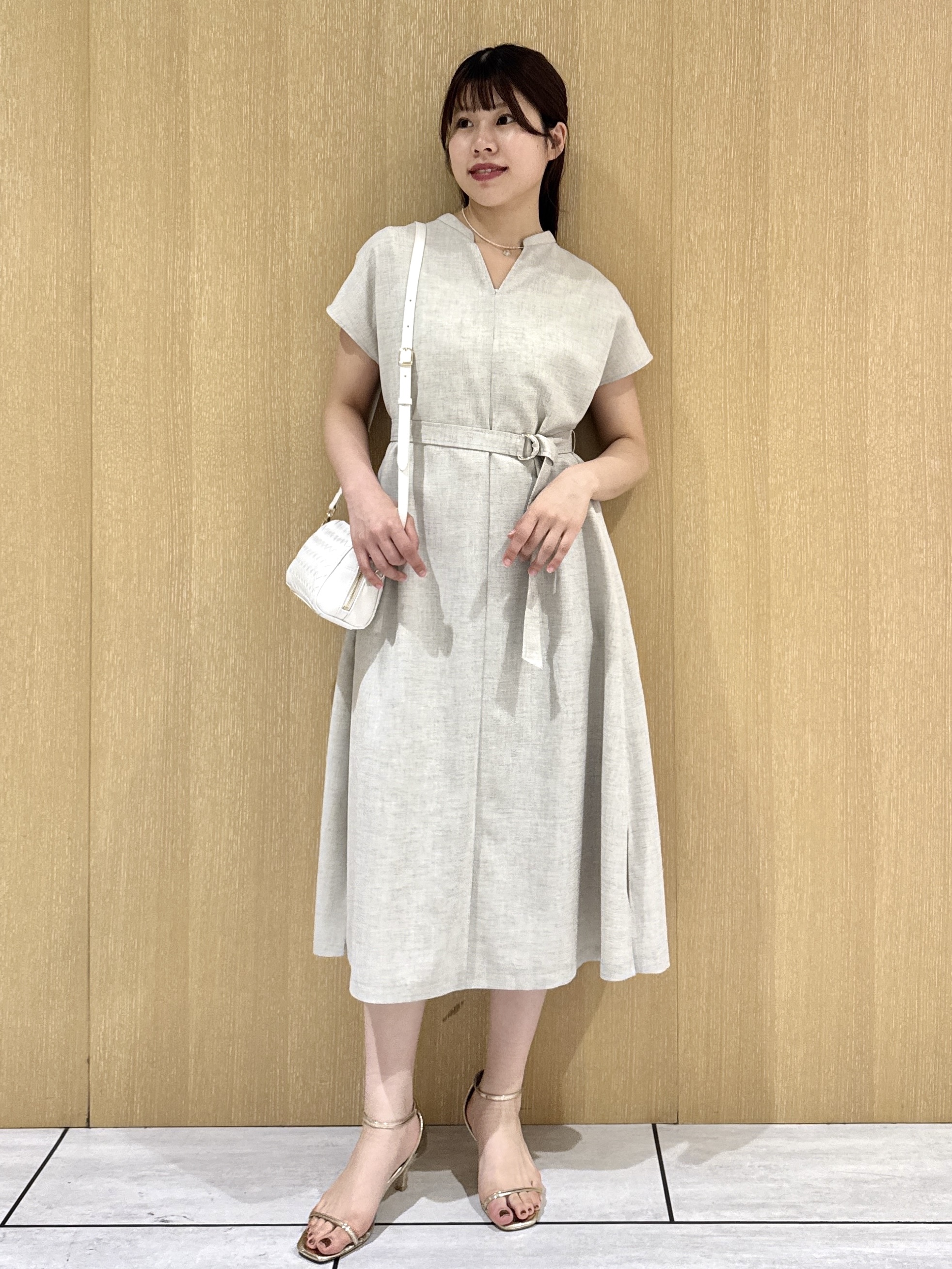 nanaさんの「UNTITLED｜【UV/接触冷感/遮熱/通気性】スラブバンドカラーワンピース」を使ったコーディネート