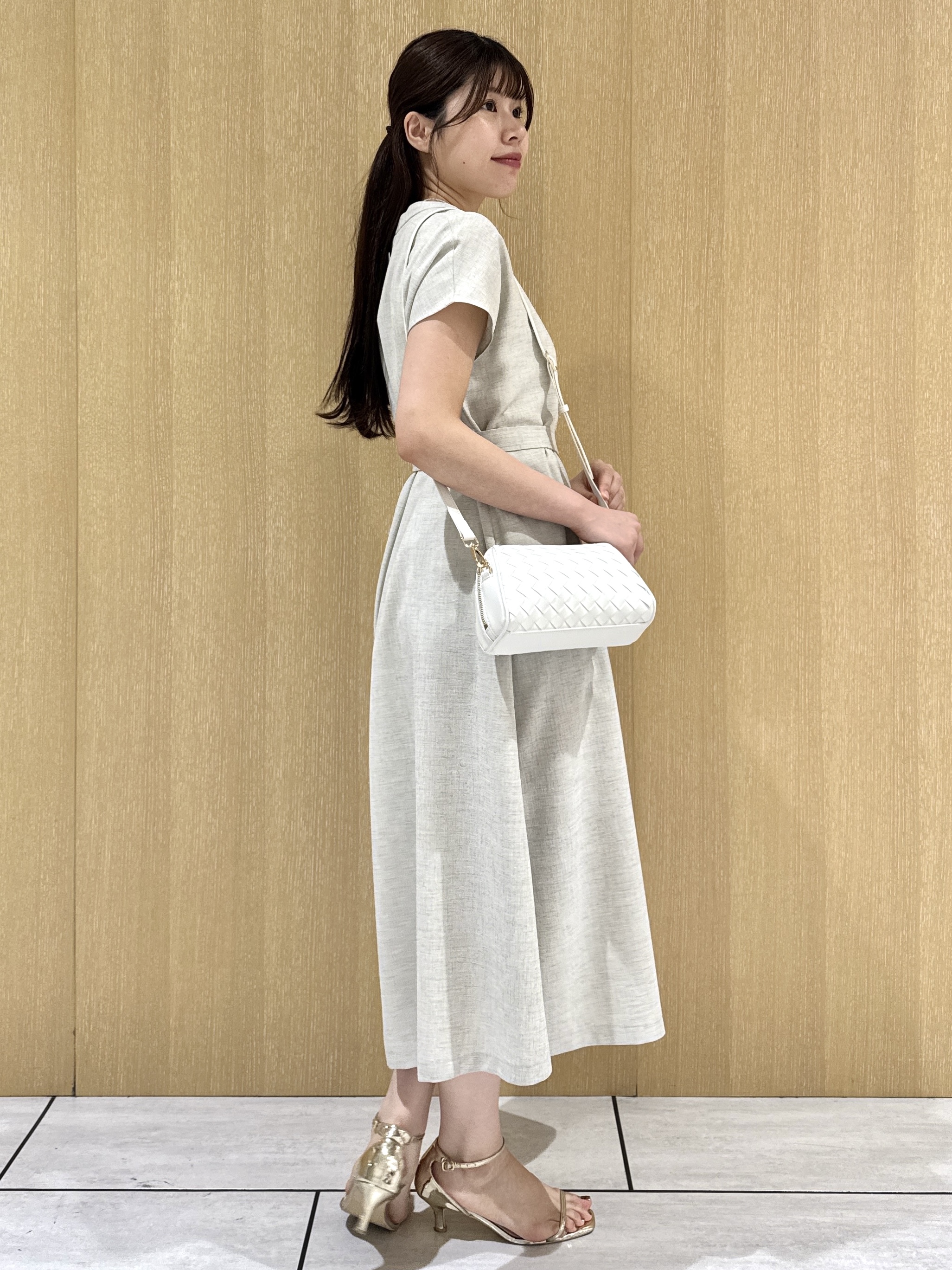 nanaさんの「UNTITLED｜【UV/接触冷感/遮熱/通気性】スラブバンドカラーワンピース」を使ったコーディネート