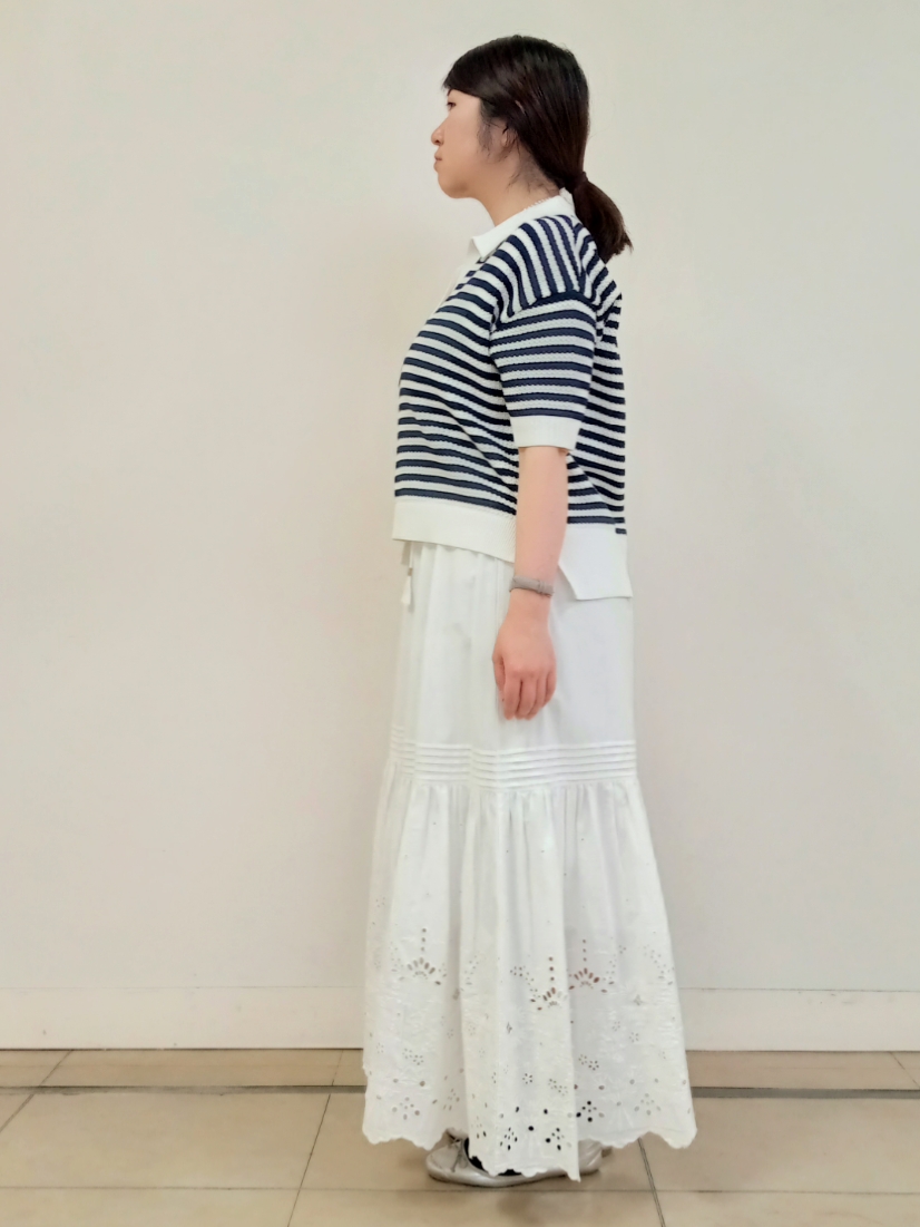 emiさんの「DRESSTERIOR｜ウォッシャブルエンブロイダリースカート」を使ったコーディネート