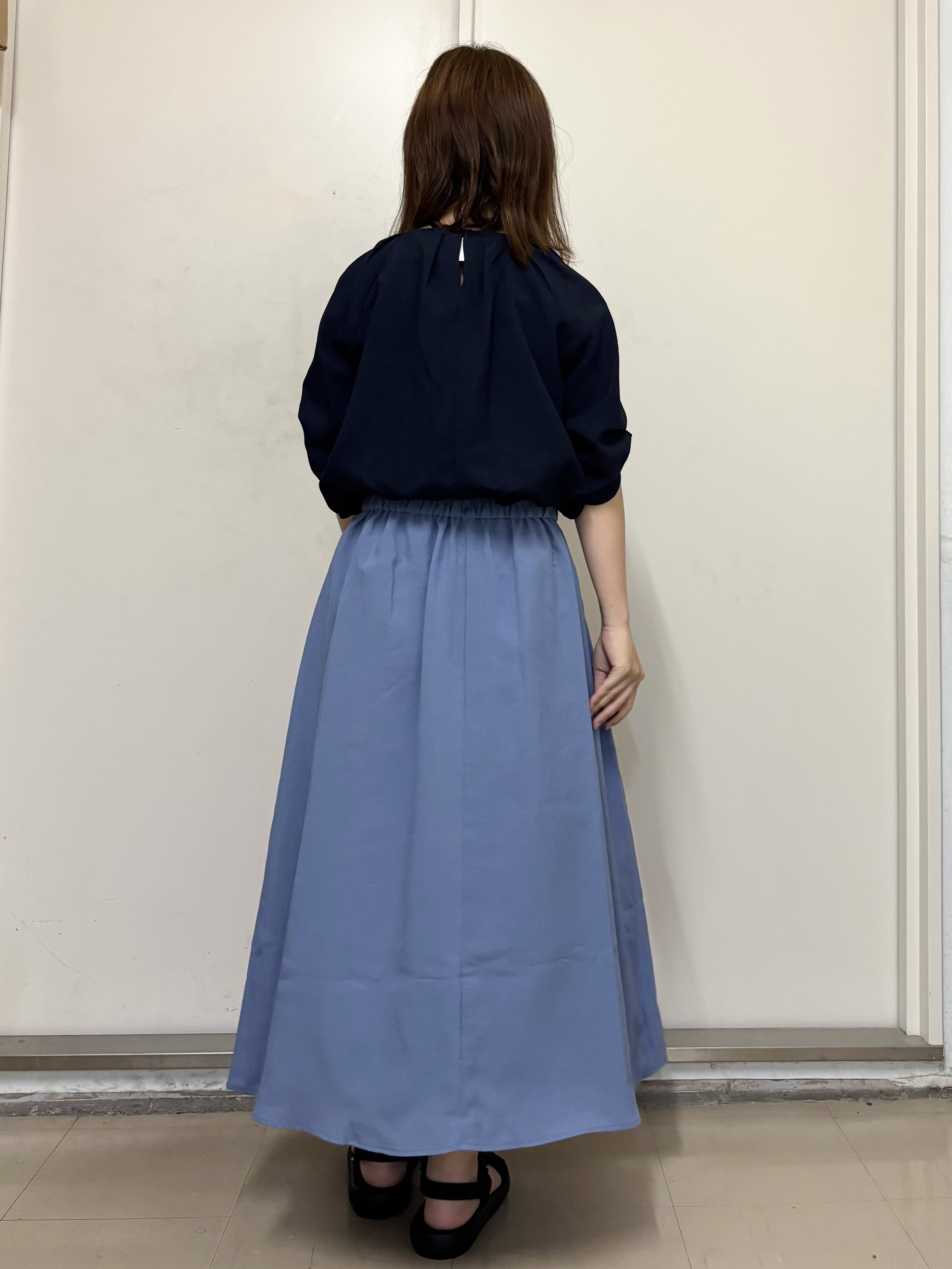 やまさんの「OPAQUE.CLIP｜【接触冷感／吸水速乾】リネンライク タックスリーブブラウス《セットアップ対応／洗濯機OK》」を使ったコーディネート