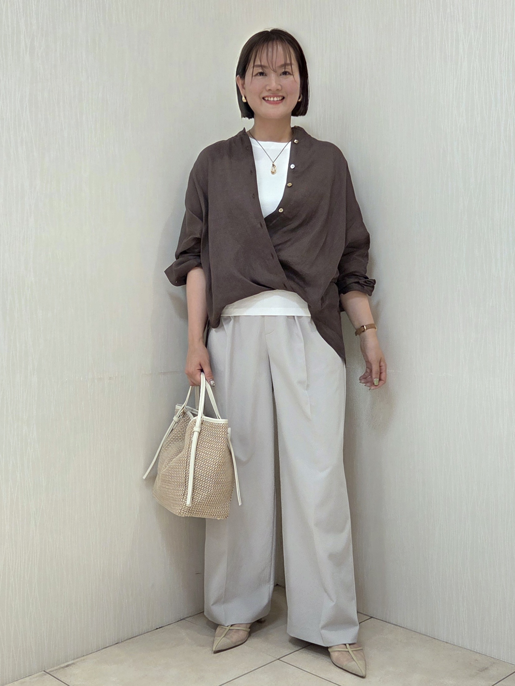 naokoさんの「UNTITLED｜【麻100】リネンドルマンシャツ」を使ったコーディネート