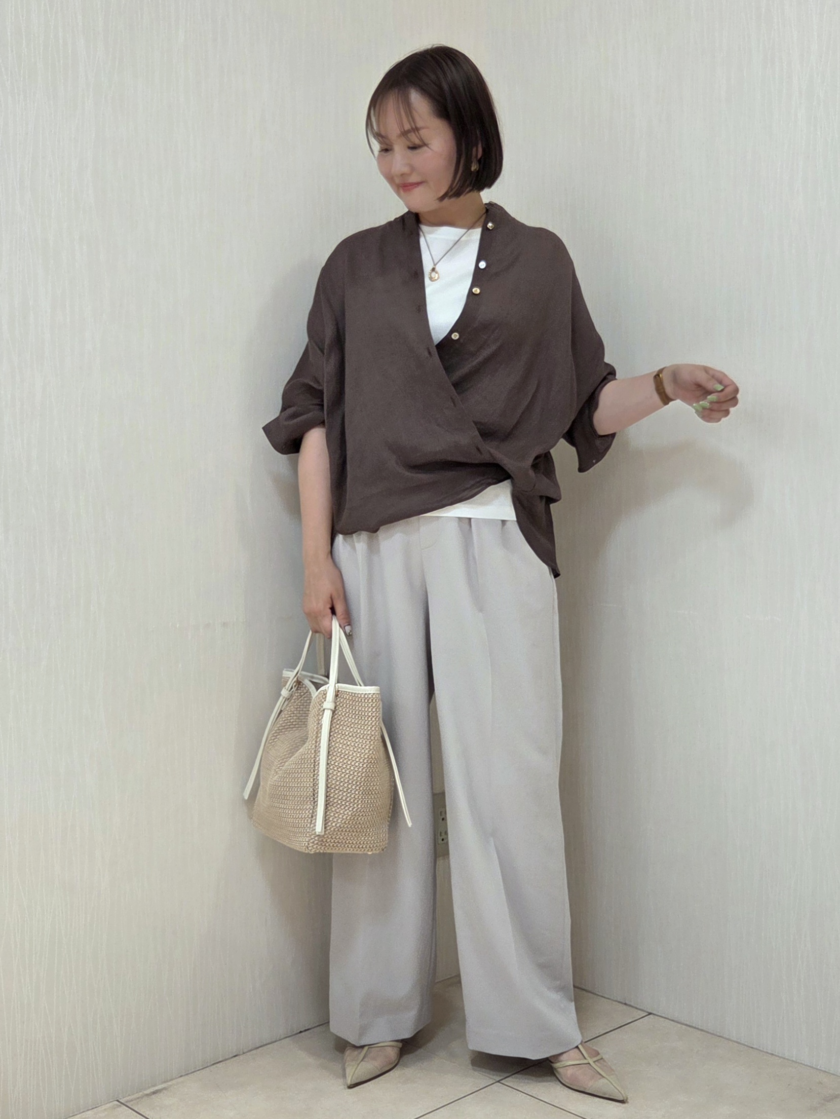 naokoさんの「UNTITLED｜【麻100】リネンドルマンシャツ」を使ったコーディネート
