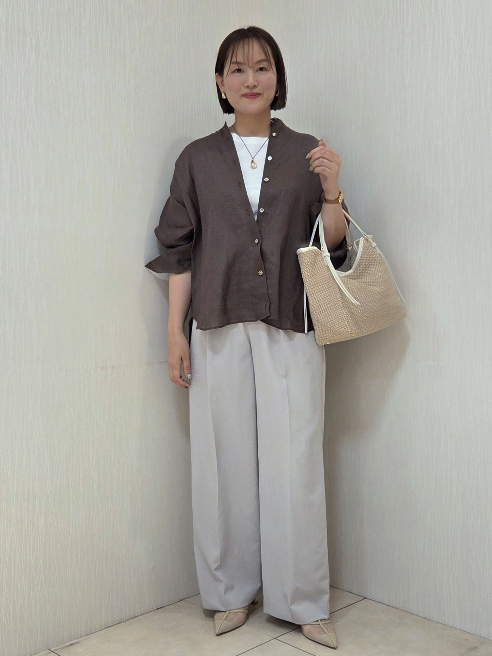 naokoさんの「UNTITLED｜【麻100】リネンドルマンシャツ」を使ったコーディネート
