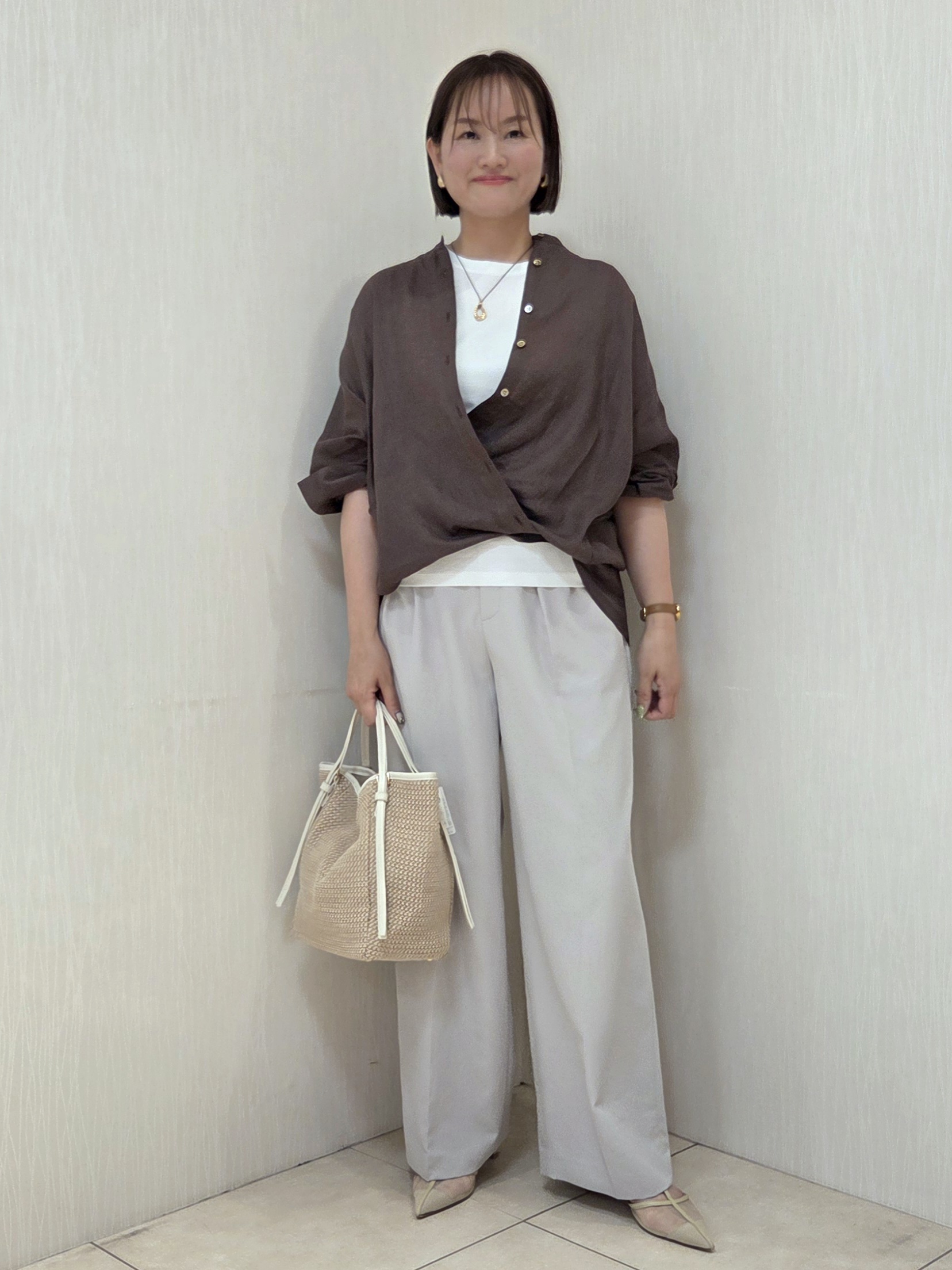 naokoさんの「UNTITLED｜【麻100】リネンドルマンシャツ」を使ったコーディネート