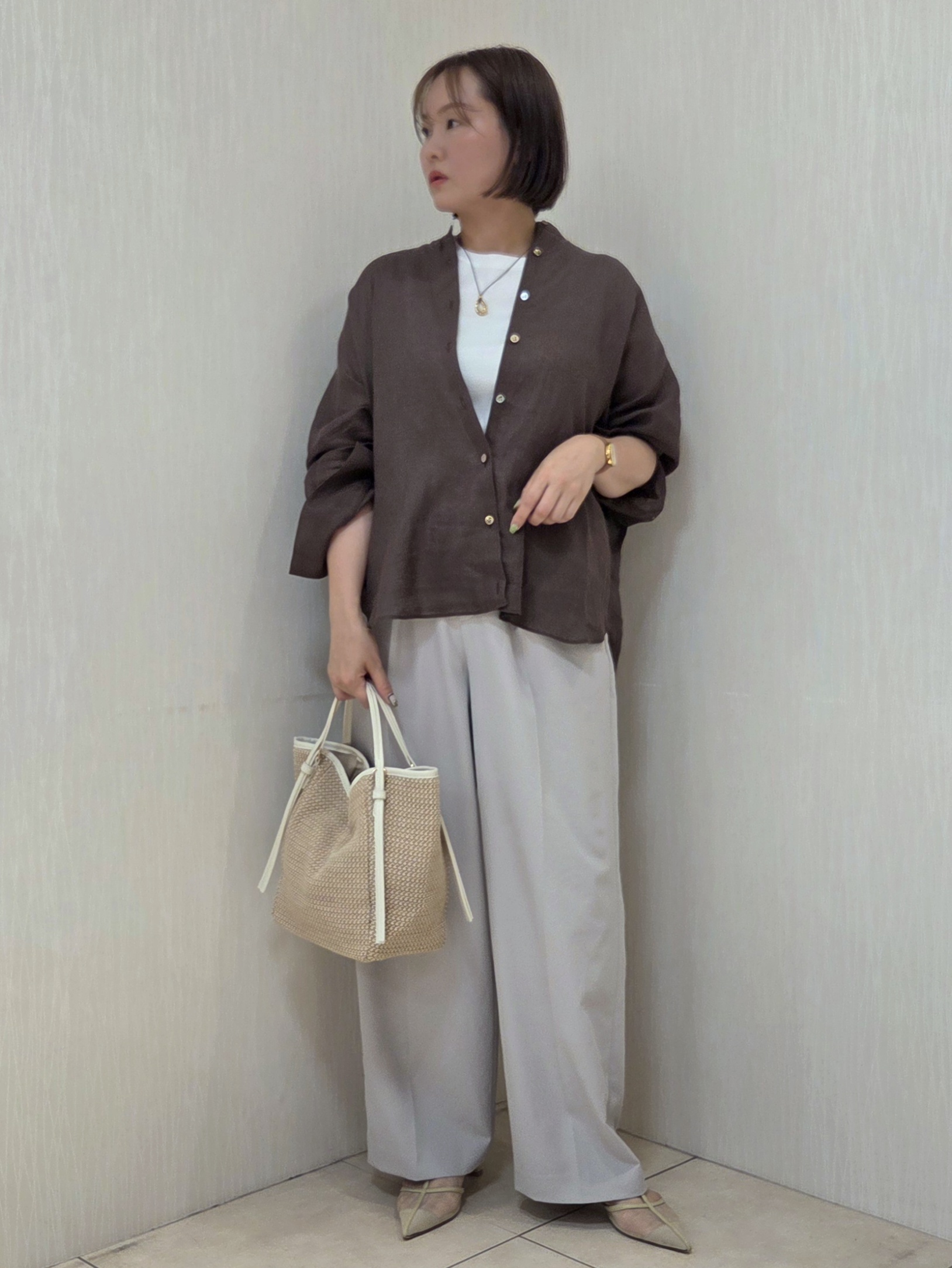 naokoさんの「UNTITLED｜【麻100】リネンドルマンシャツ」を使ったコーディネート