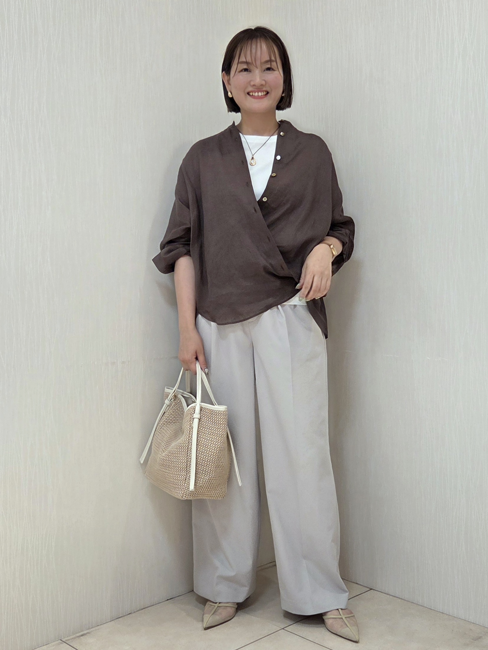 naokoさんの「UNTITLED｜【麻100】リネンドルマンシャツ」を使ったコーディネート