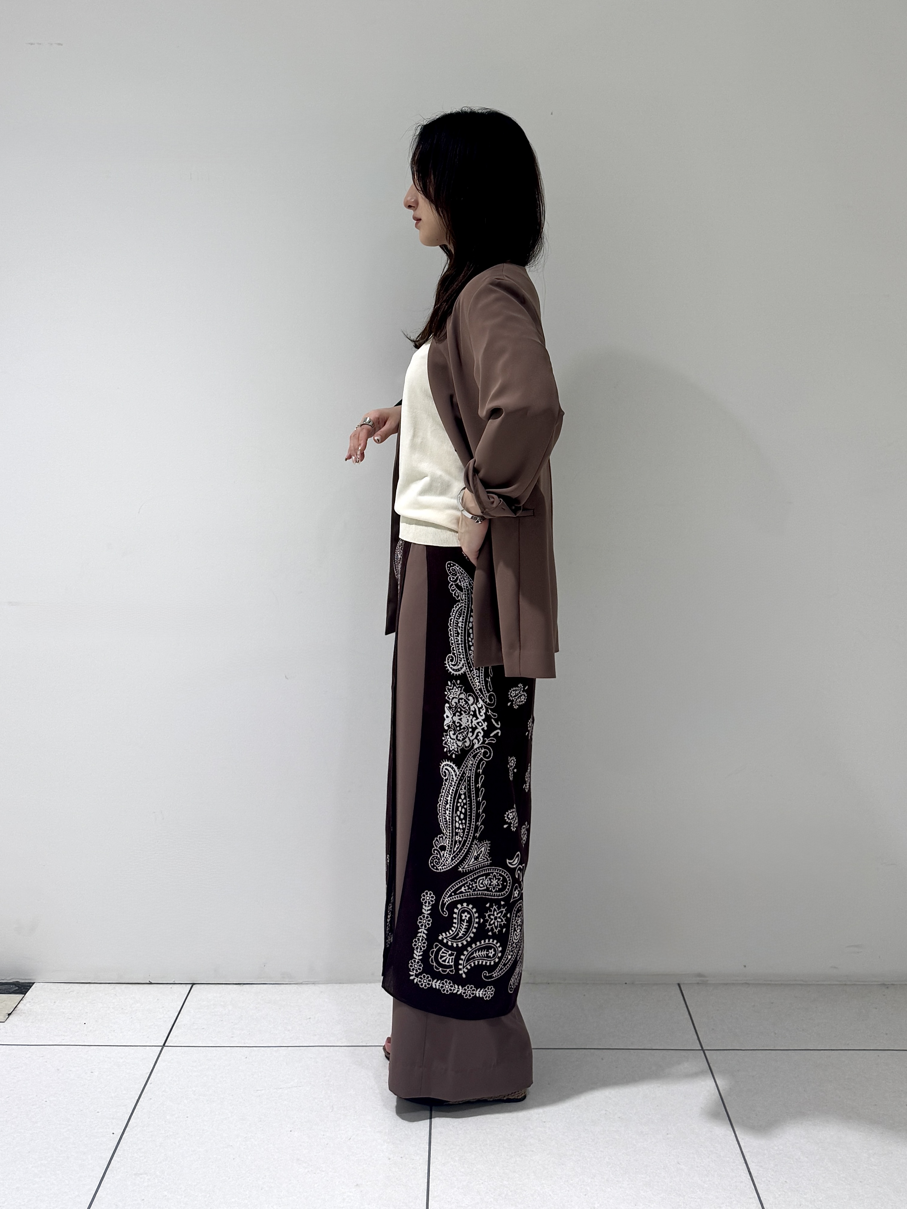そんさんの「INDIVI｜【接触冷感／透湿／着る日傘】ノーカラージャケット」を使ったコーディネート