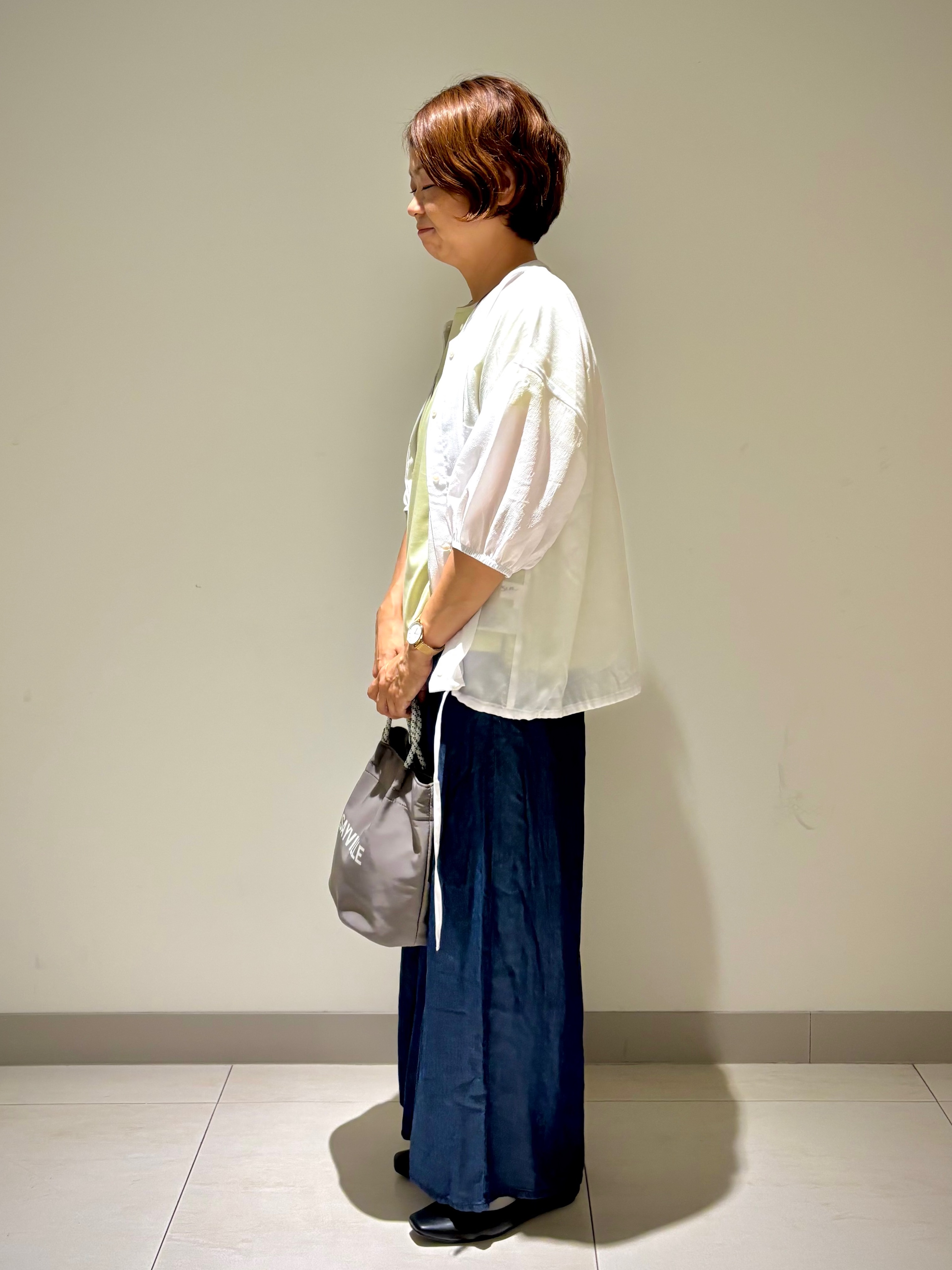 Haruさんの「Dessin｜【高通気/セットアップ可】ハーフスリーブドロストシャツブラウス」を使ったコーディネート