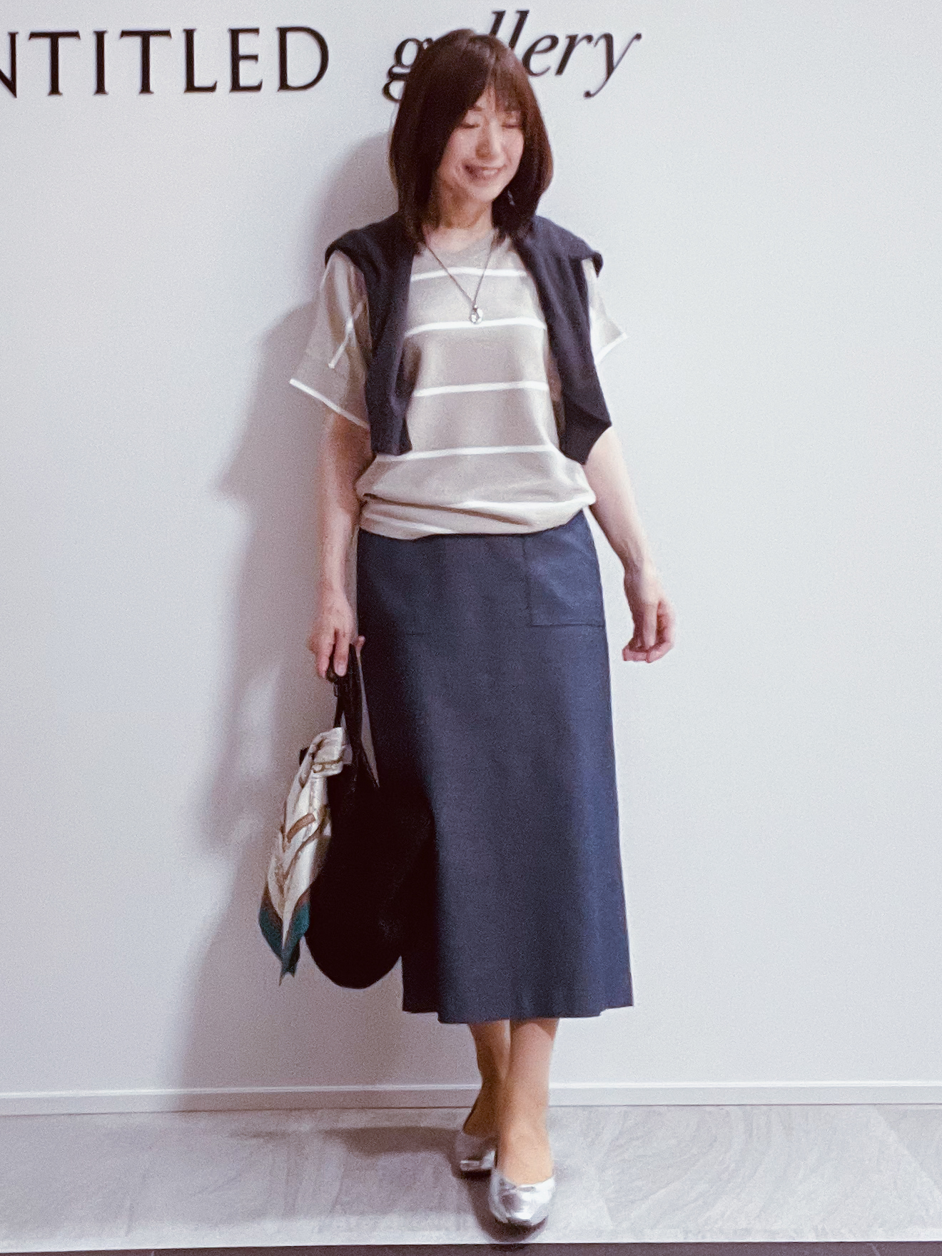 めいさんの「UNTITLED｜【11色展開/体型カバー】前後2WAYフレンチスリーブニット」を使ったコーディネート