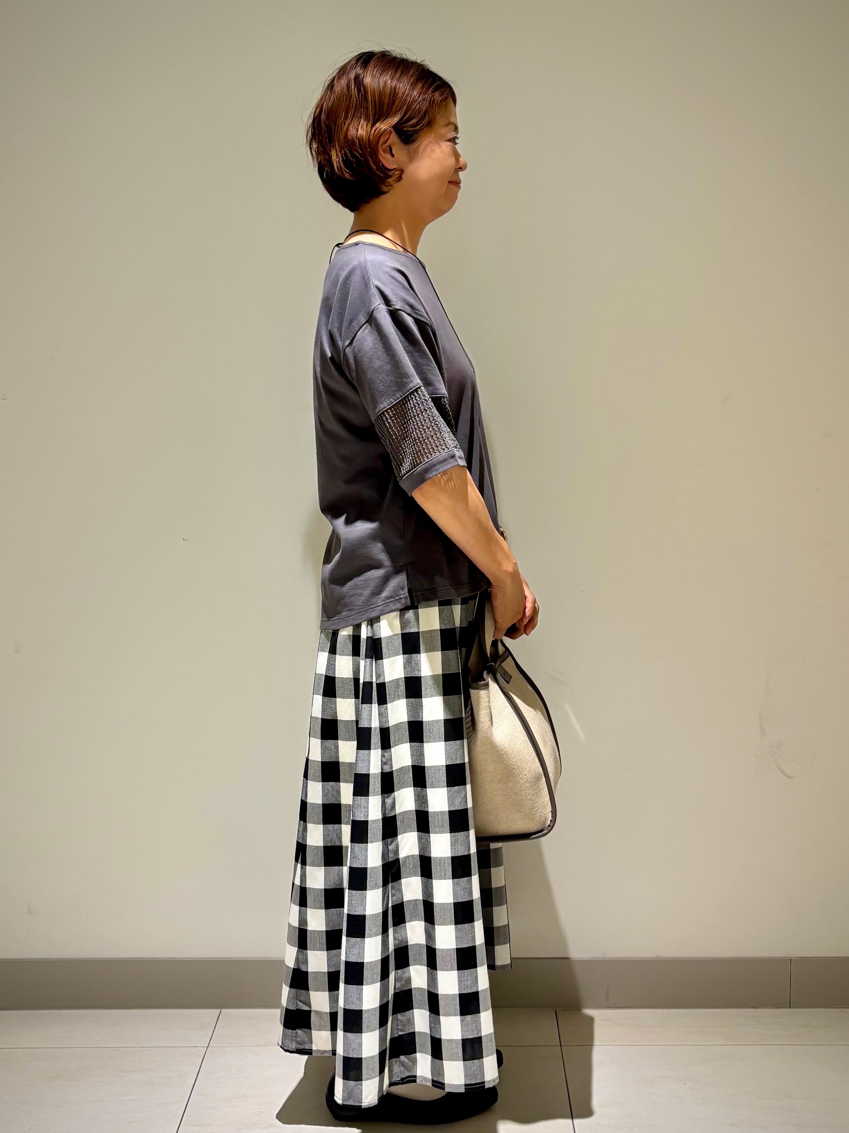 Haruさんの「Dessin｜【接触冷感】メッシュレーススリーブプルオーバー」を使ったコーディネート