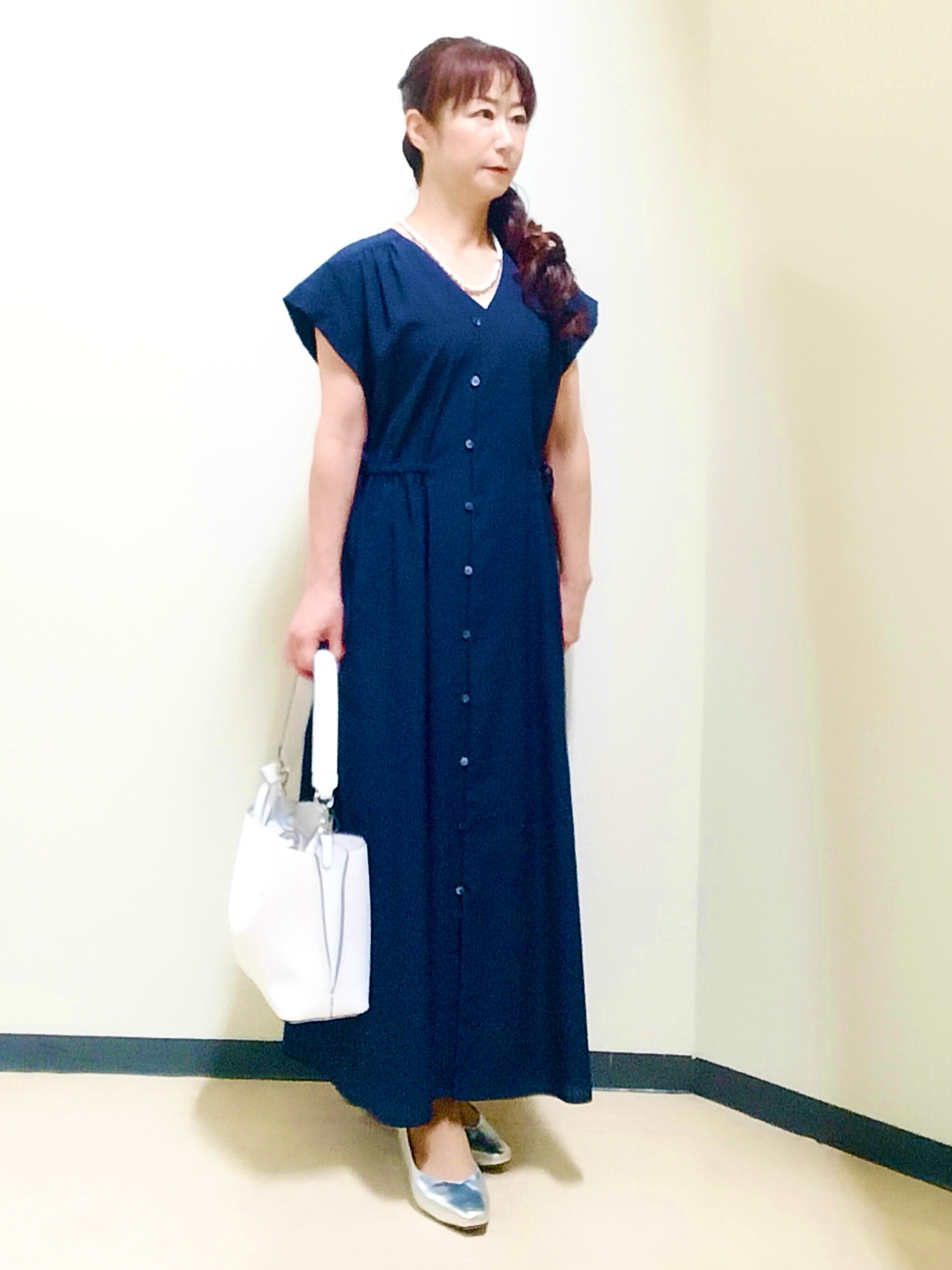 花さんの「Reflect｜【マシンウォッシャブル】フロントボタンワンピース」を使ったコーディネート