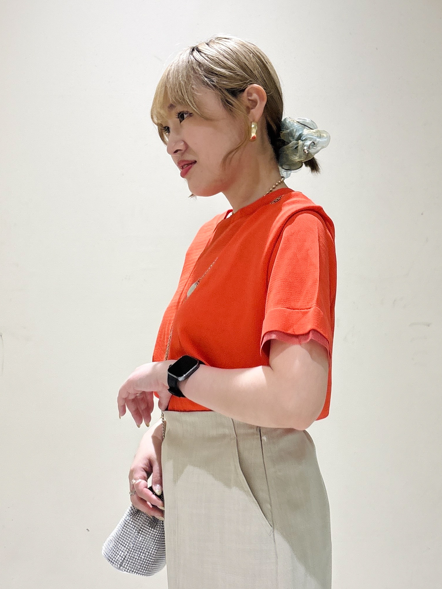 みきちぃさんの「OPAQUE.CLIP｜【UV／接触冷感／抗ピル】シアー＆レイヤード風さらりニット《洗濯機OK》」を使ったコーディネート