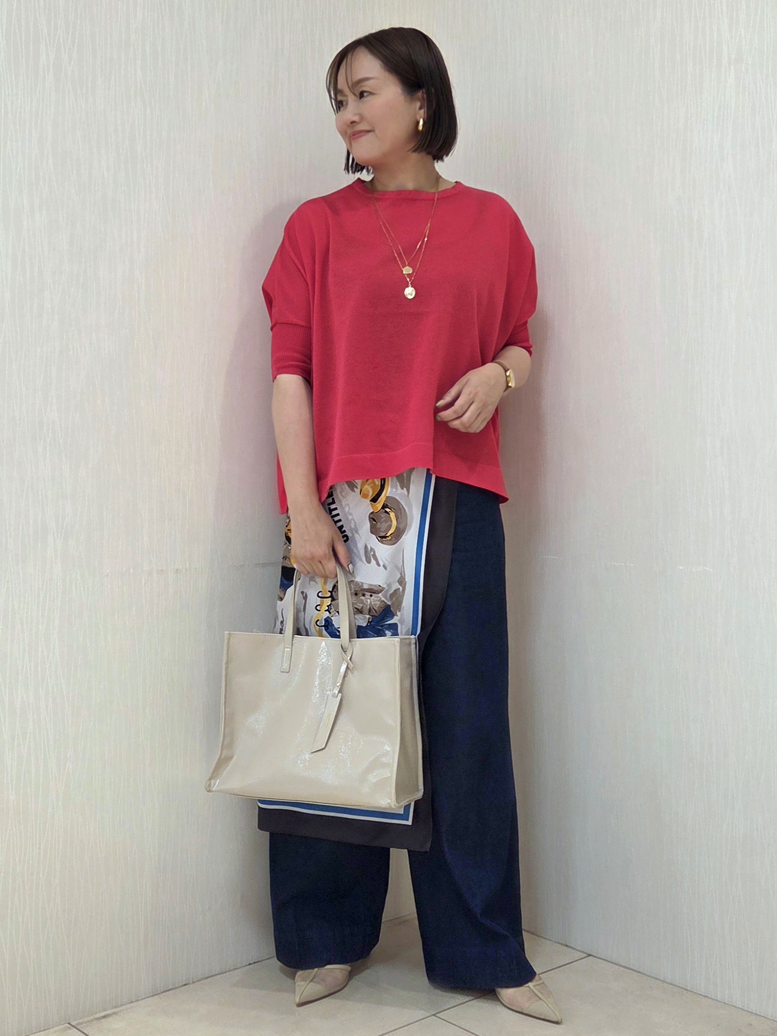 naokoさんの「UNTITLED｜【アンサンブル可/洗える】シアーレーヨンニット」を使ったコーディネート
