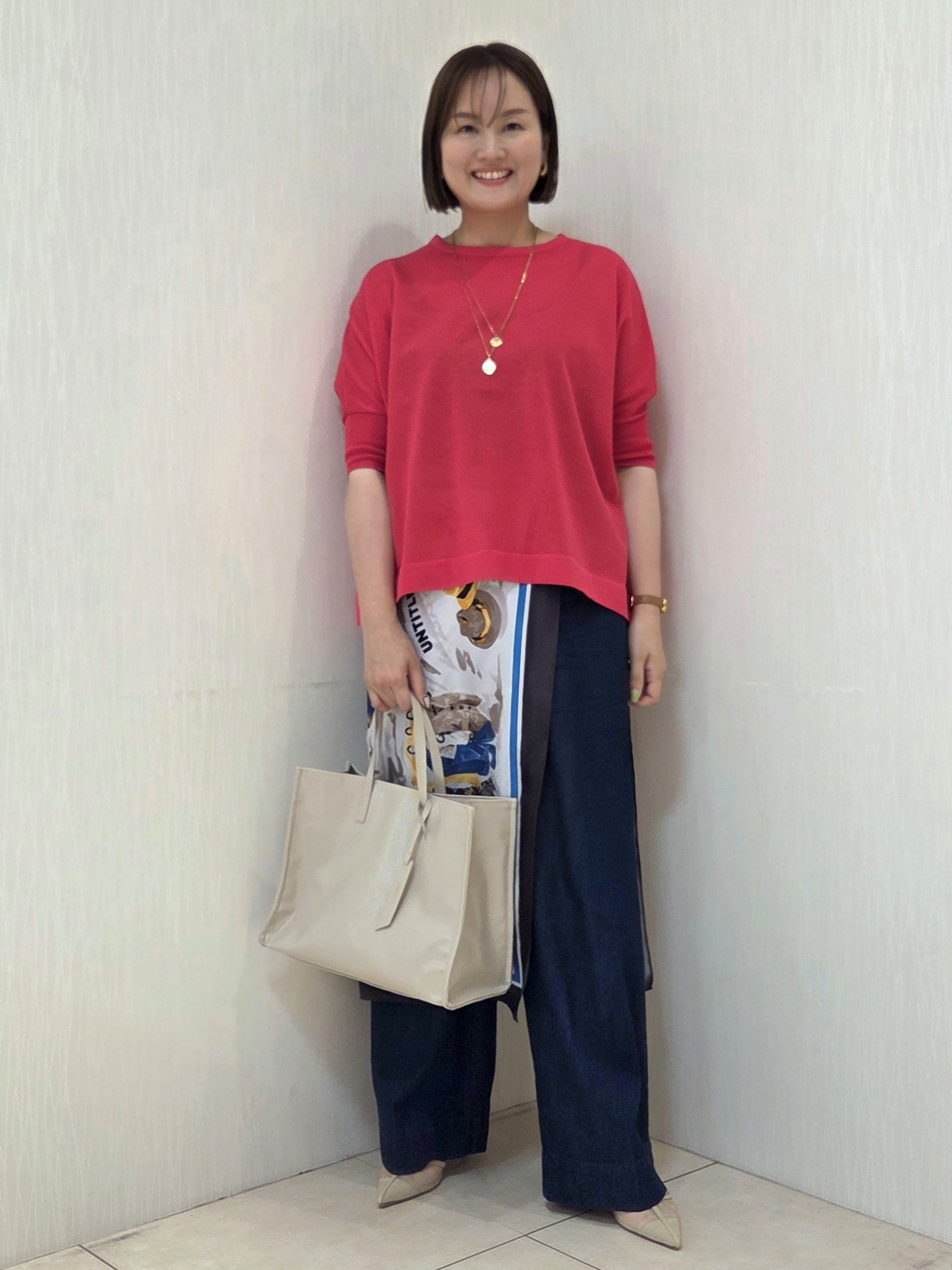naokoさんの「UNTITLED｜【アンサンブル可/洗える】シアーレーヨンニット」を使ったコーディネート
