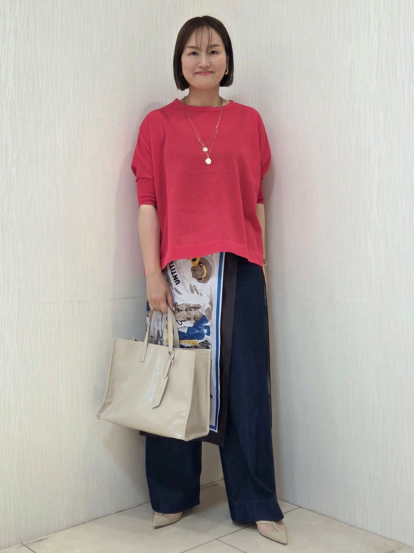naokoさんの「UNTITLED｜【アンサンブル可/洗える】シアーレーヨンニット」を使ったコーディネート