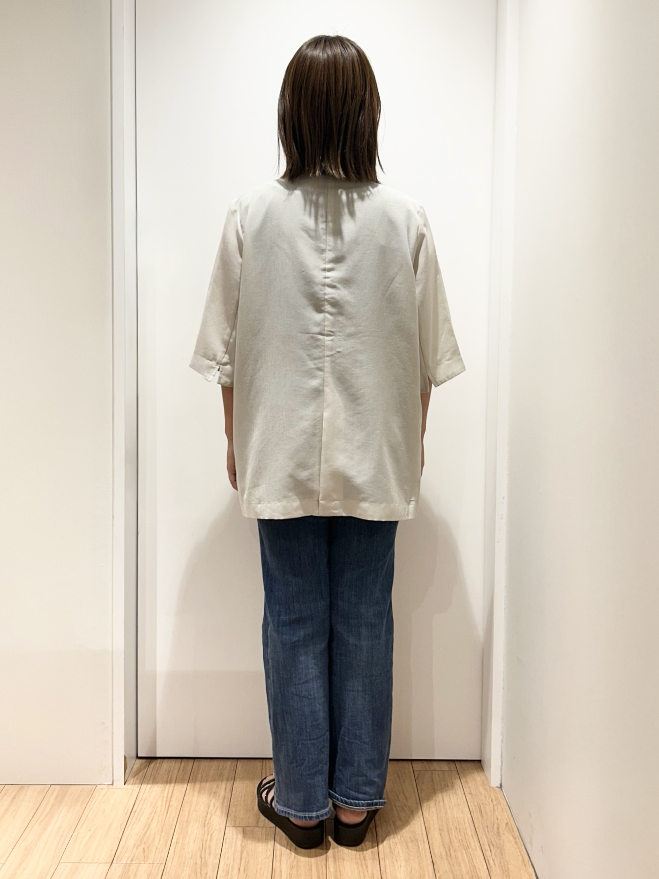 shihoさんの「grove｜【洗濯機OK/ひんやり】軽く羽織れるハーフスリーブジャケット」を使ったコーディネート