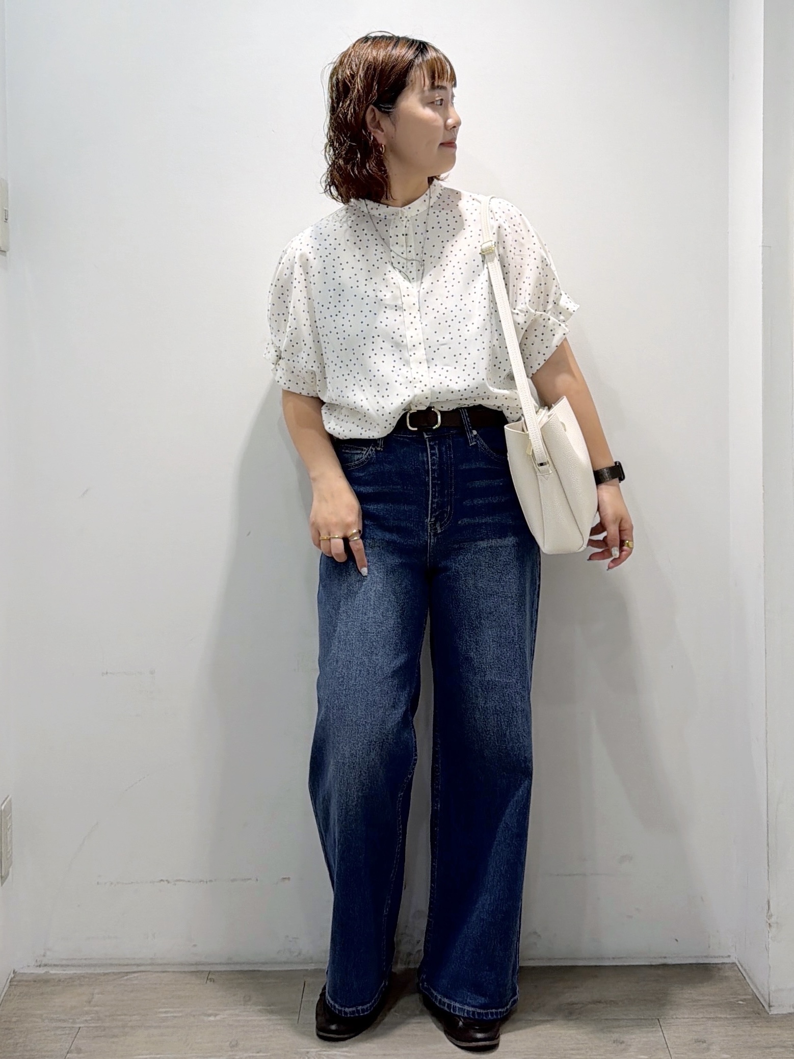 sumicaさんの「OPAQUE.CLIP｜タックスリーブ プリントブラウス《イージーアイロン／洗濯機OK》」を使ったコーディネート