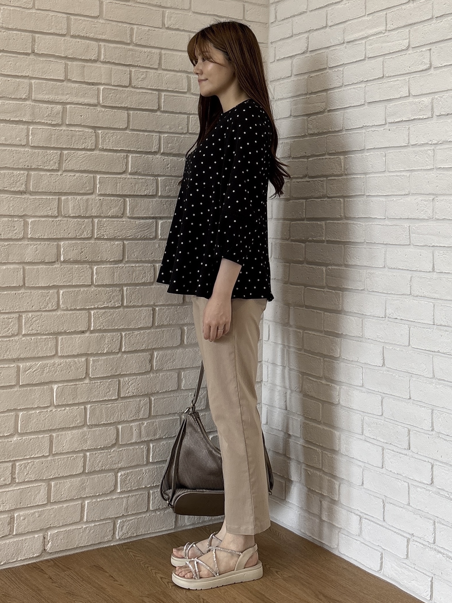 sayaさんの「grove｜【UVカット・体型カバーも叶う】麻調メッシュランタンスリーブブラウス」を使ったコーディネート