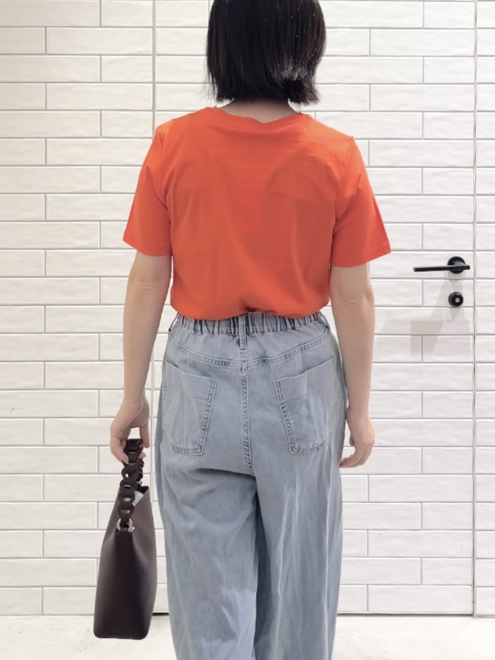 しおりさんの「OPAQUE.CLIP｜ベーシックTシャツ／オーガニックコットン混【洗濯機OK】」を使ったコーディネート