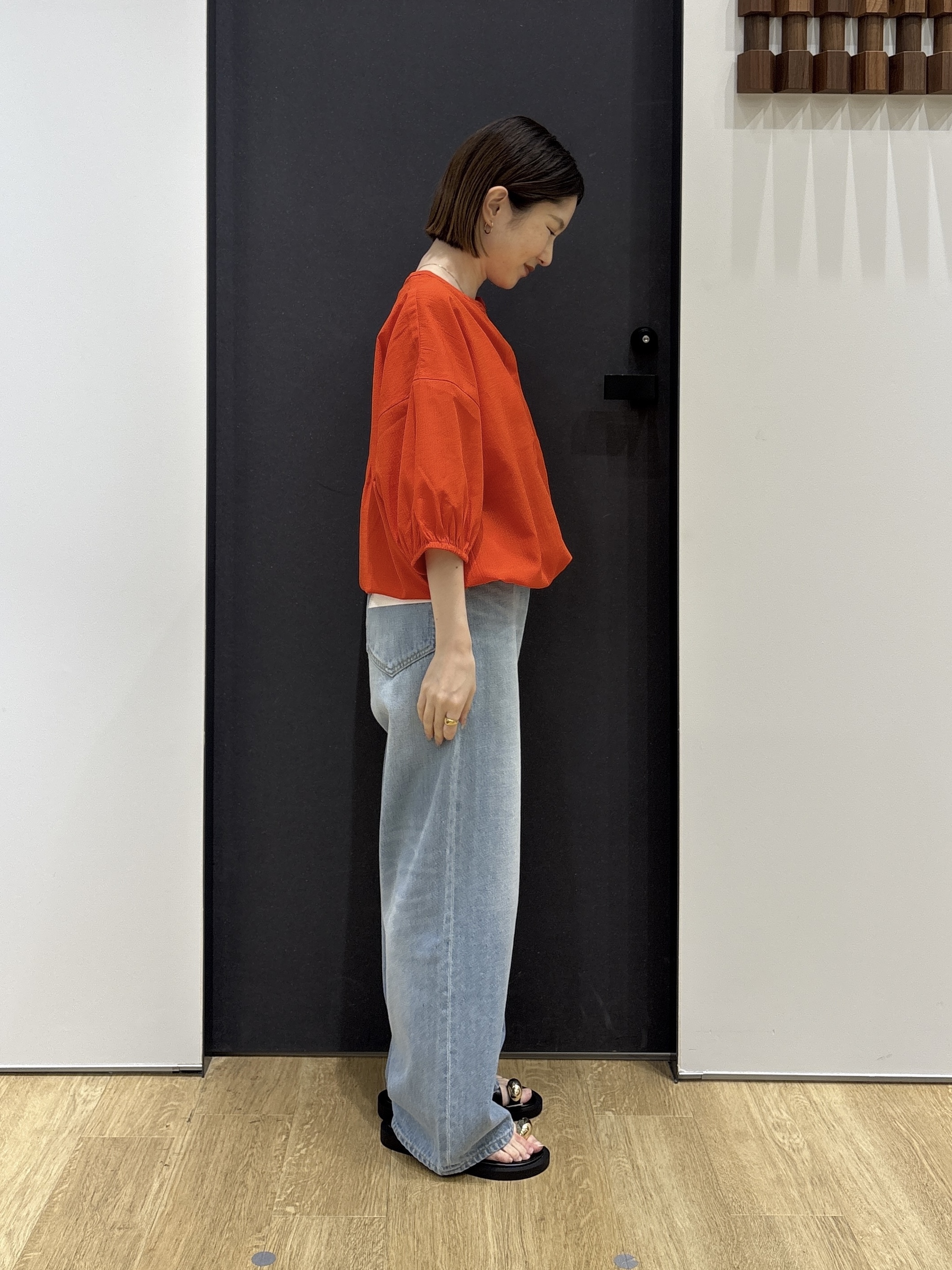 risaさんの「Dessin｜【高通気/セットアップ可】ハーフスリーブドロストシャツブラウス」を使ったコーディネート