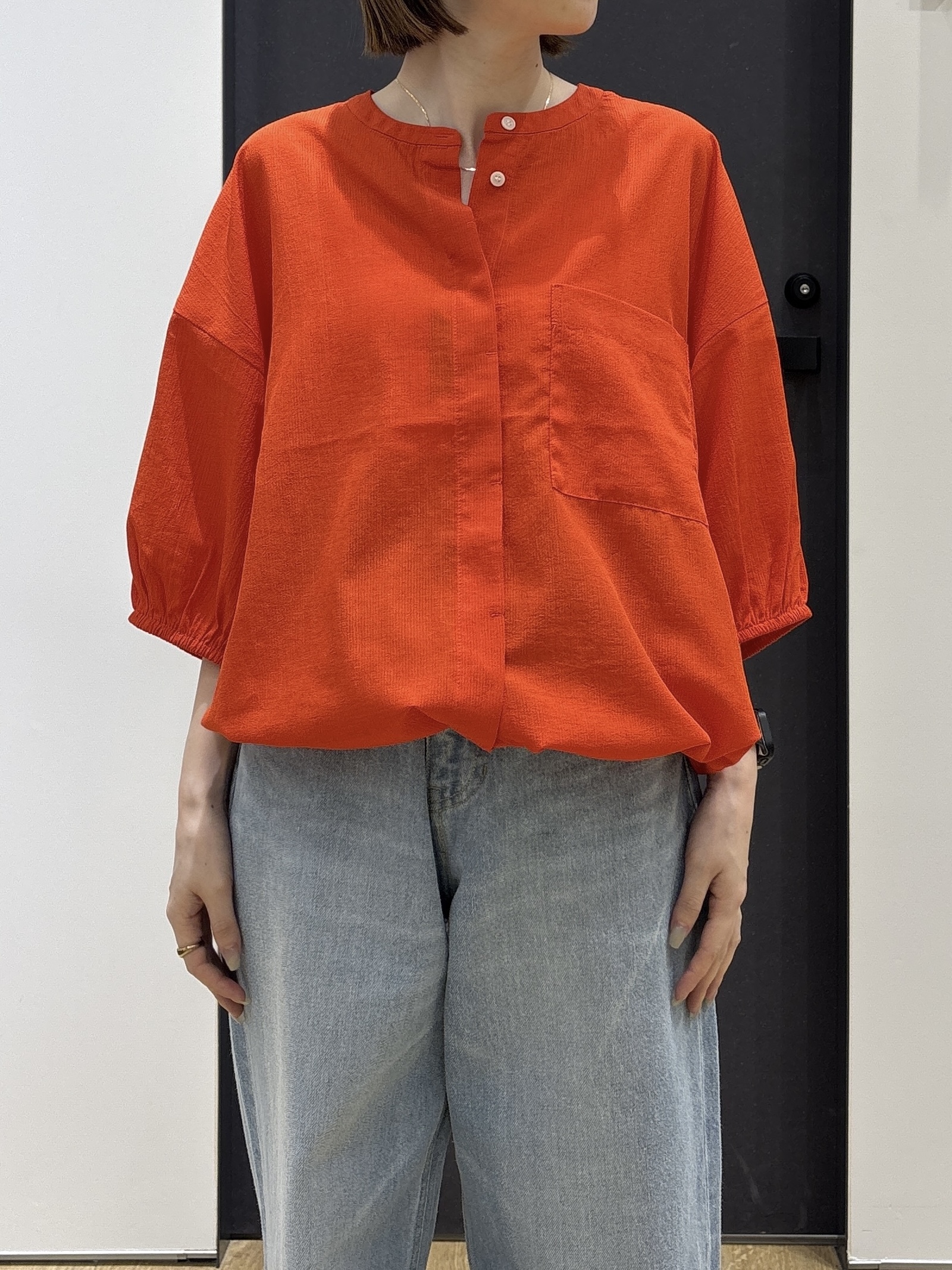 risaさんの「Dessin｜【高通気/セットアップ可】ハーフスリーブドロストシャツブラウス」を使ったコーディネート