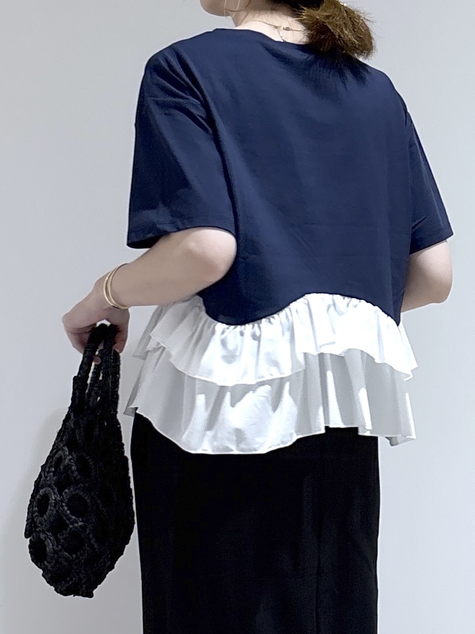 はなさんの「OPAQUE.CLIP｜裾フリルドッキングTシャツ【洗濯機OK】」を使ったコーディネート