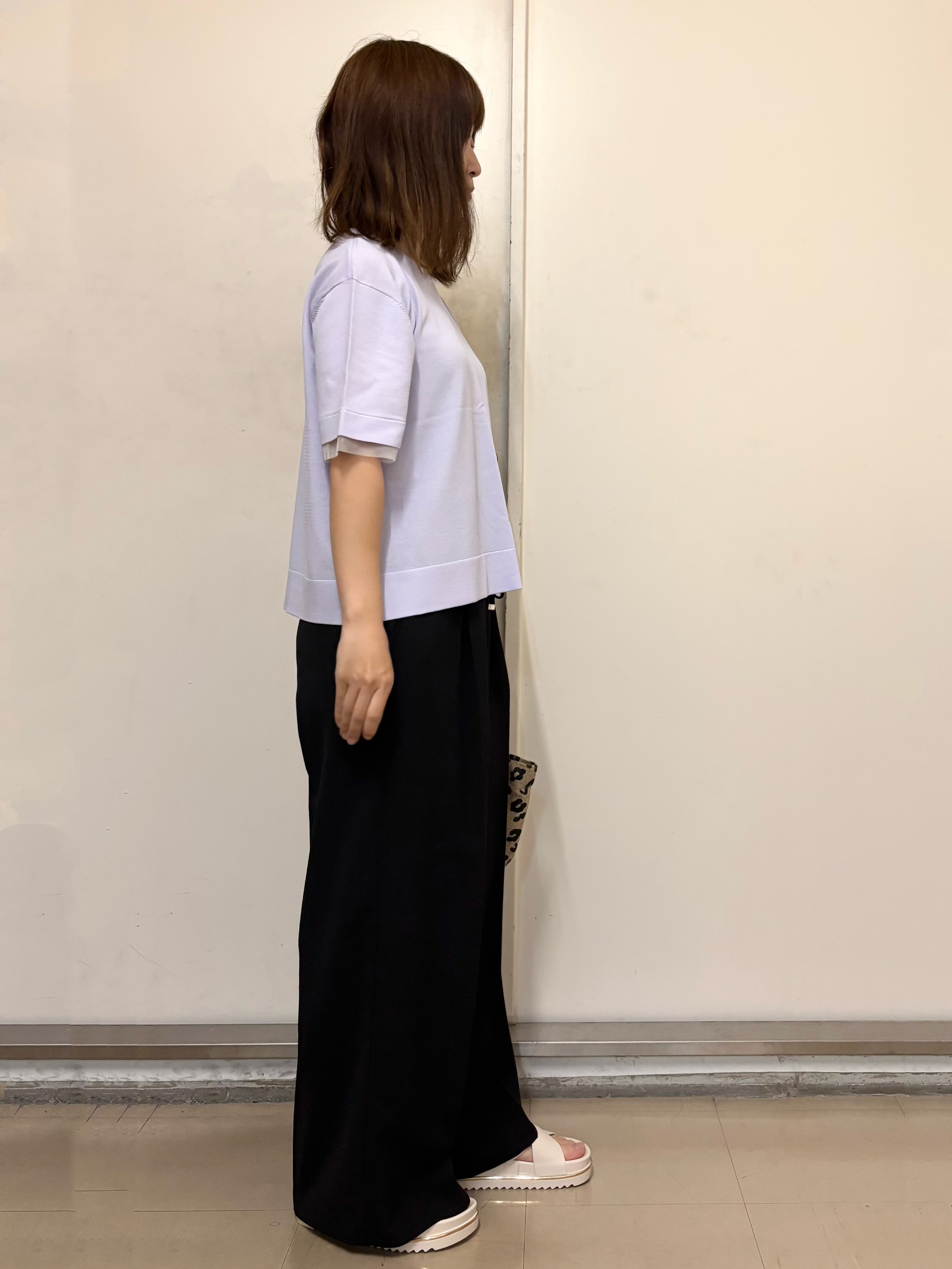 やまさんの「OPAQUE.CLIP｜【UV／接触冷感／抗ピル】シアー＆レイヤード風さらりニット《洗濯機OK》」を使ったコーディネート