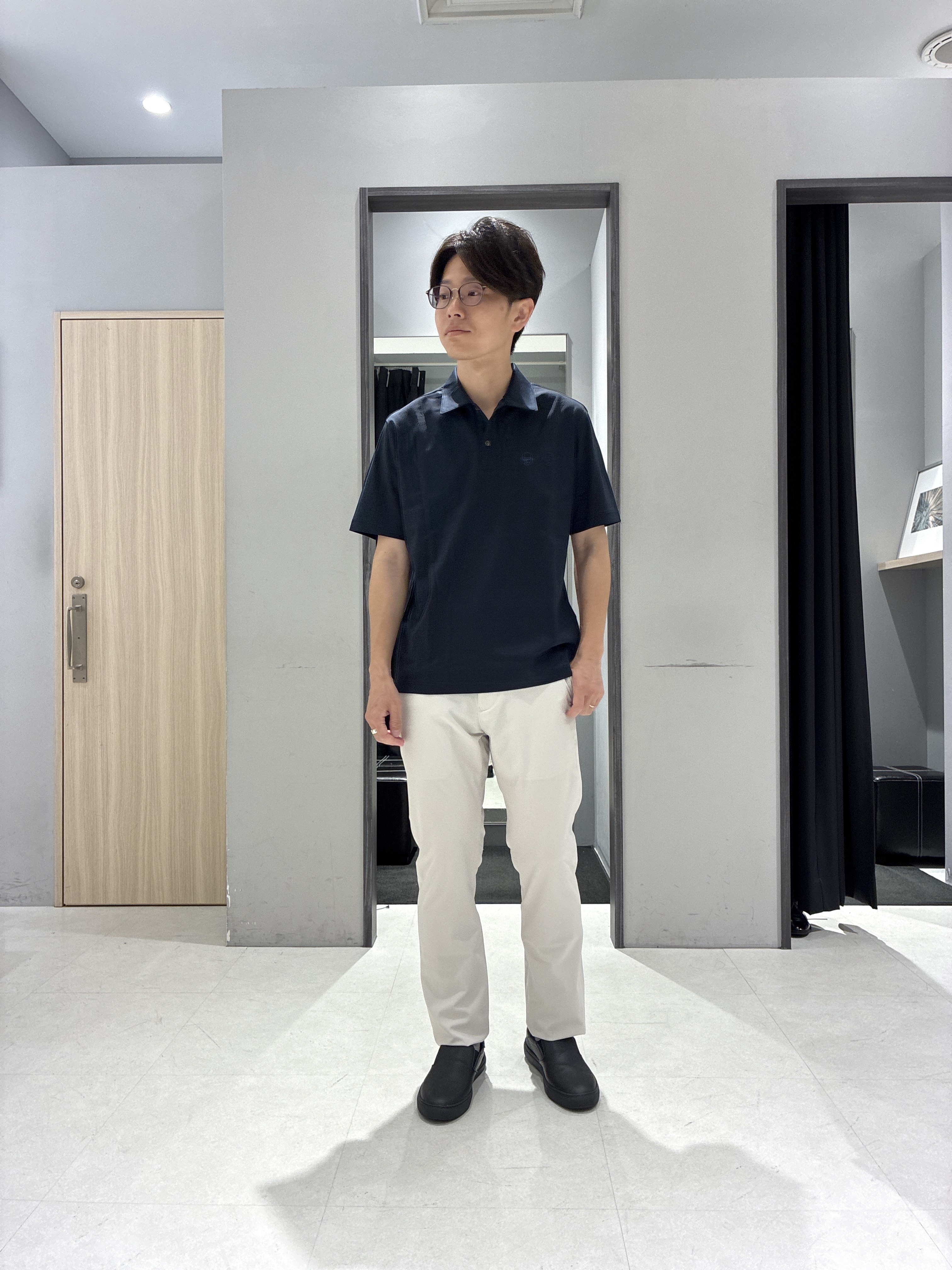 わいずみさんの「TAKEO KIKUCHI｜【接触冷感】アイスクリアコットン ワンポイント ポロシャツ」を使ったコーディネート