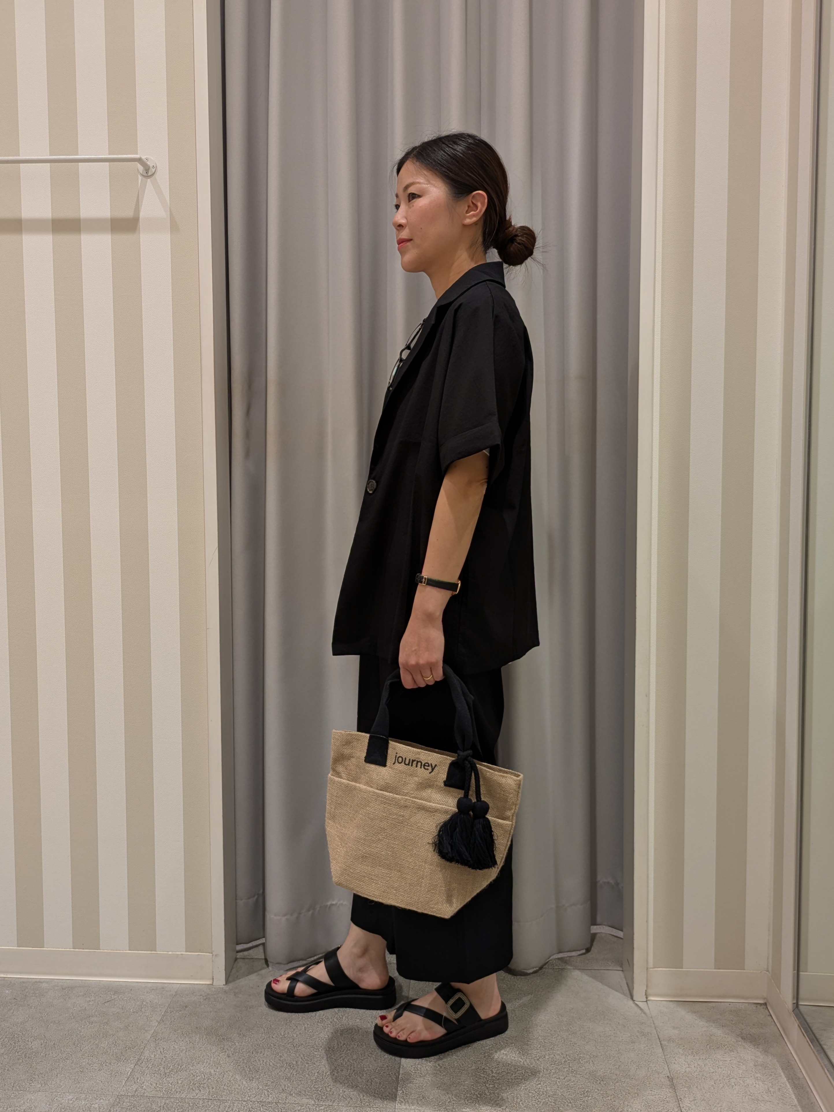 𝐂𝐡𝐢𝐢 &hearts;(ちー)さんの「SHOO･LA･RUE｜【高レビュー/洗濯機可/セットアップ可】軽凛(かろりん) 半袖ジャケット」を使ったコーディネート