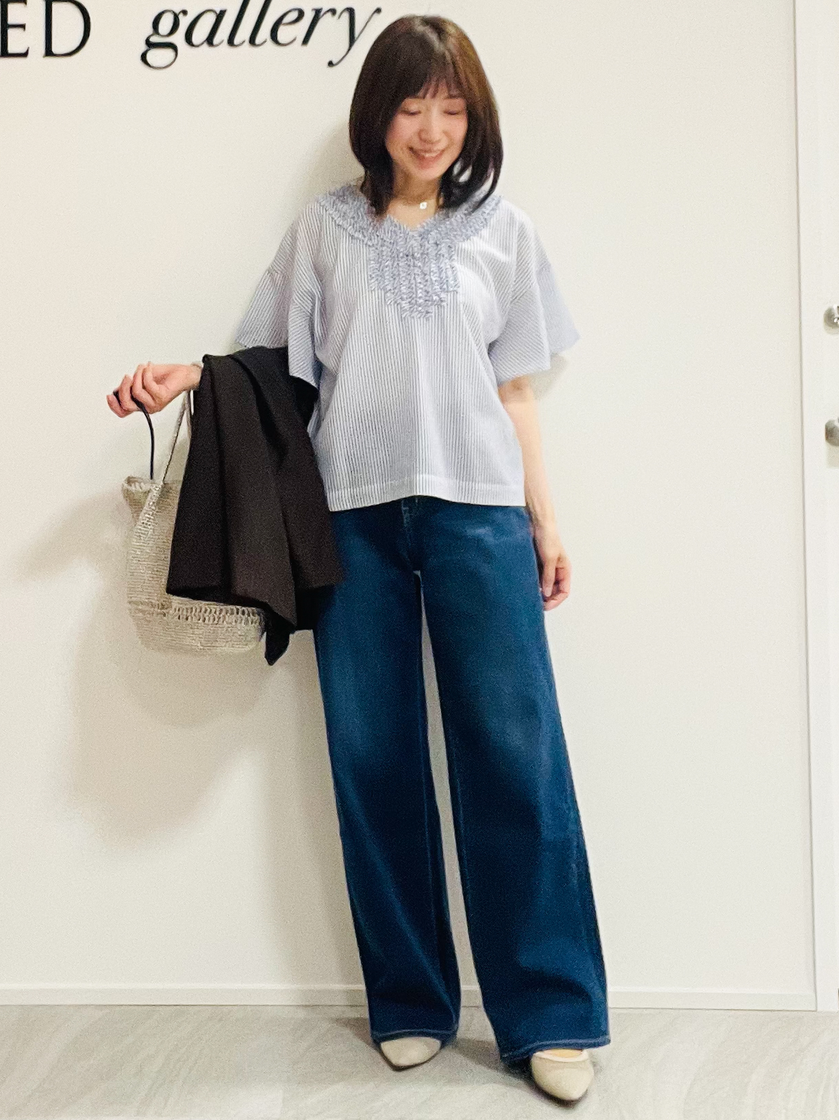 めいさんの「UNTITLED｜◆【程よいシアー感/洗える】エアリーバイオジャケット」を使ったコーディネート