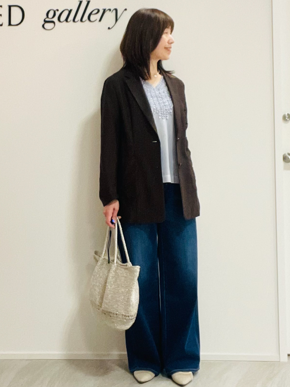 めいさんの「UNTITLED｜◆【程よいシアー感/洗える】エアリーバイオジャケット」を使ったコーディネート