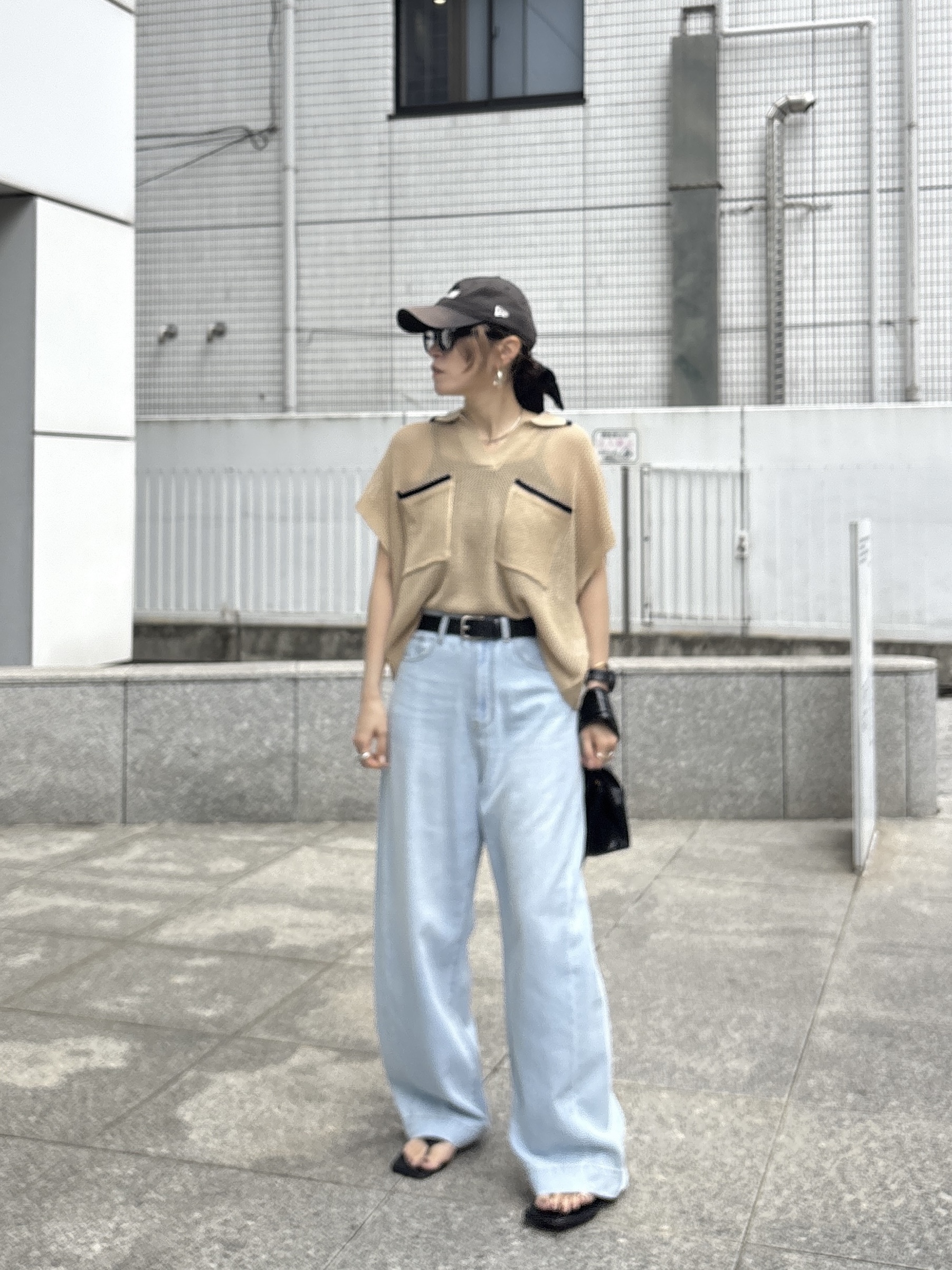 kotakiさんの「INDIVI｜メッシュポロドルマンニット」を使ったコーディネート