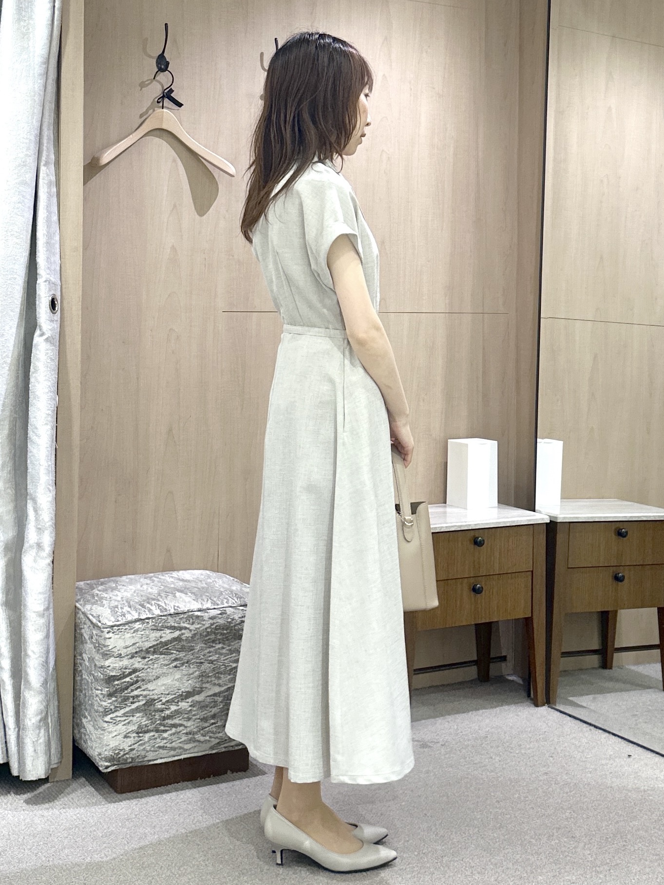 Miwaさんの「UNTITLED｜【接触冷感/UVカット/イージーケア】テーラードカラーワンピース」を使ったコーディネート