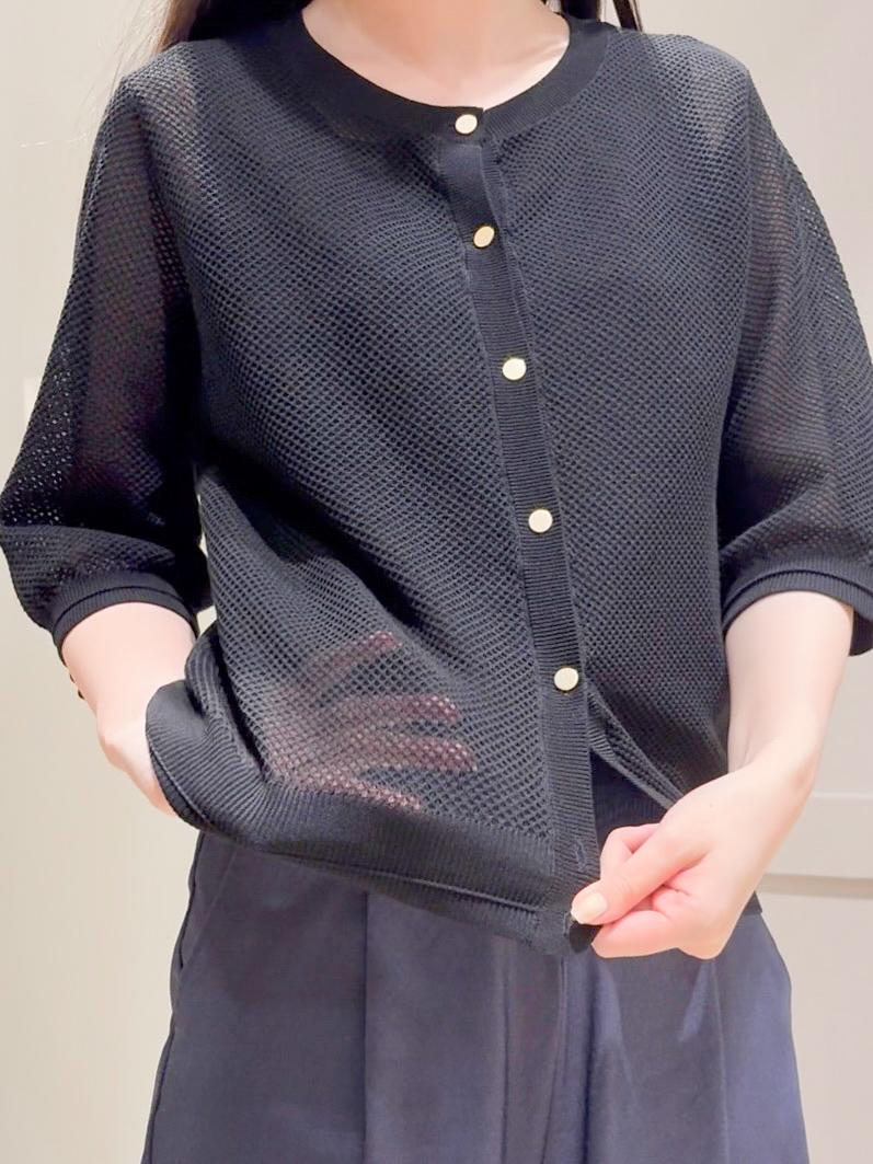 Mayuさんの「grove｜【洗える】透けない、大人のメッシュカーディガン」を使ったコーディネート