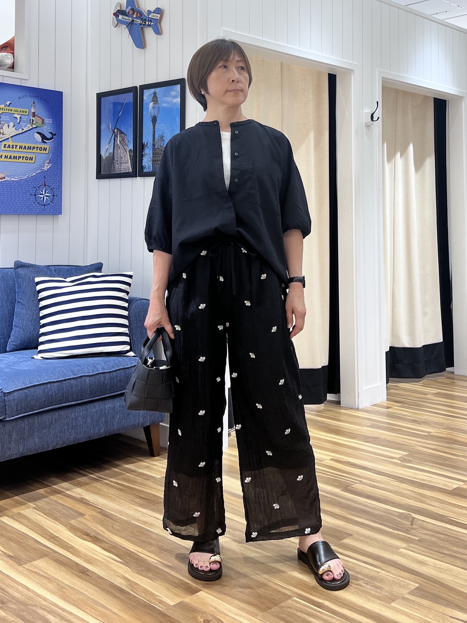 haruさんの「Dessin｜【高通気/セットアップ可】ハーフスリーブドロストシャツブラウス」を使ったコーディネート