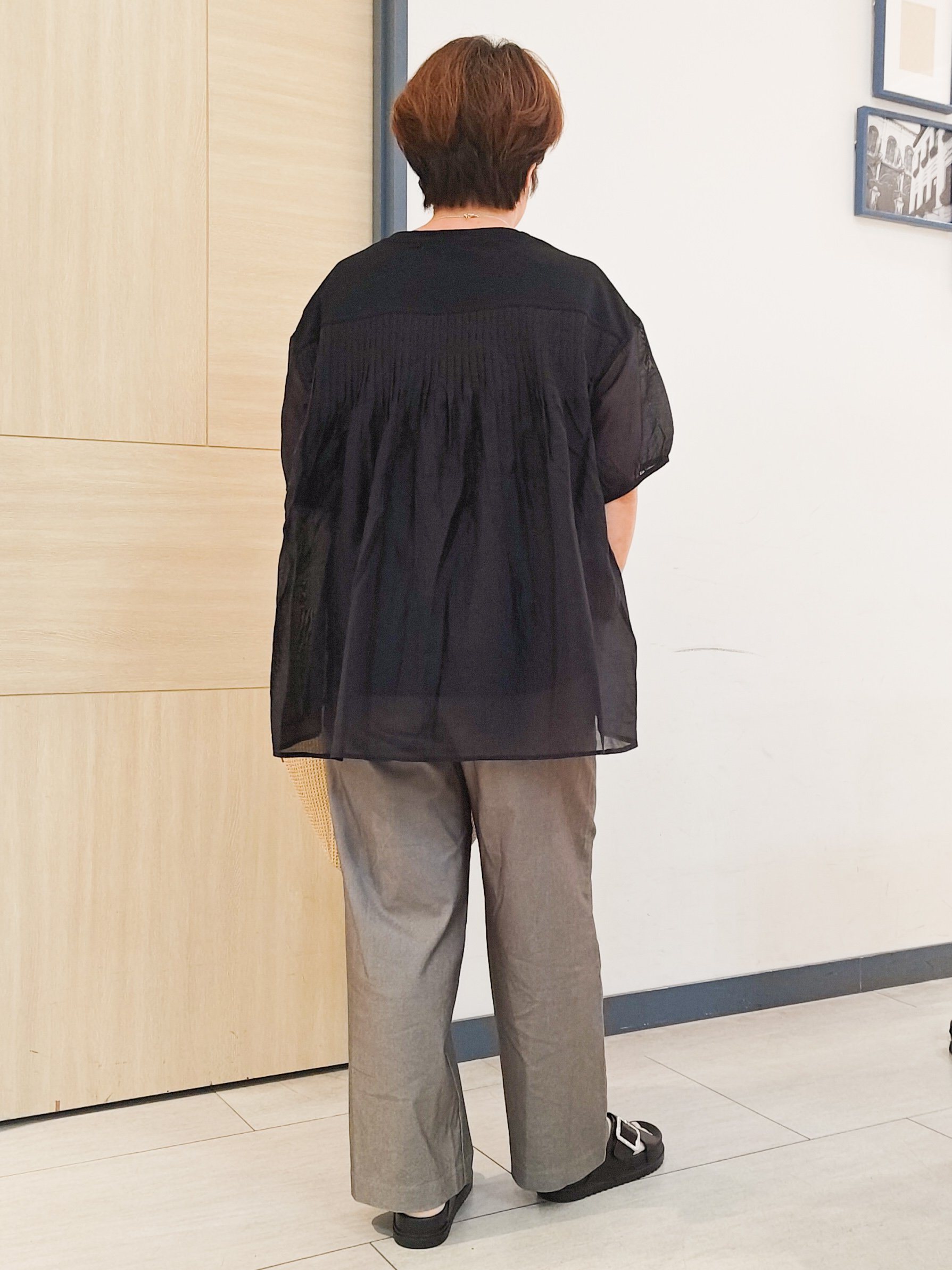 むぅポンさんの「grove｜【UVカット】体型カバー叶う、バックプリーツTシャツ」を使ったコーディネート